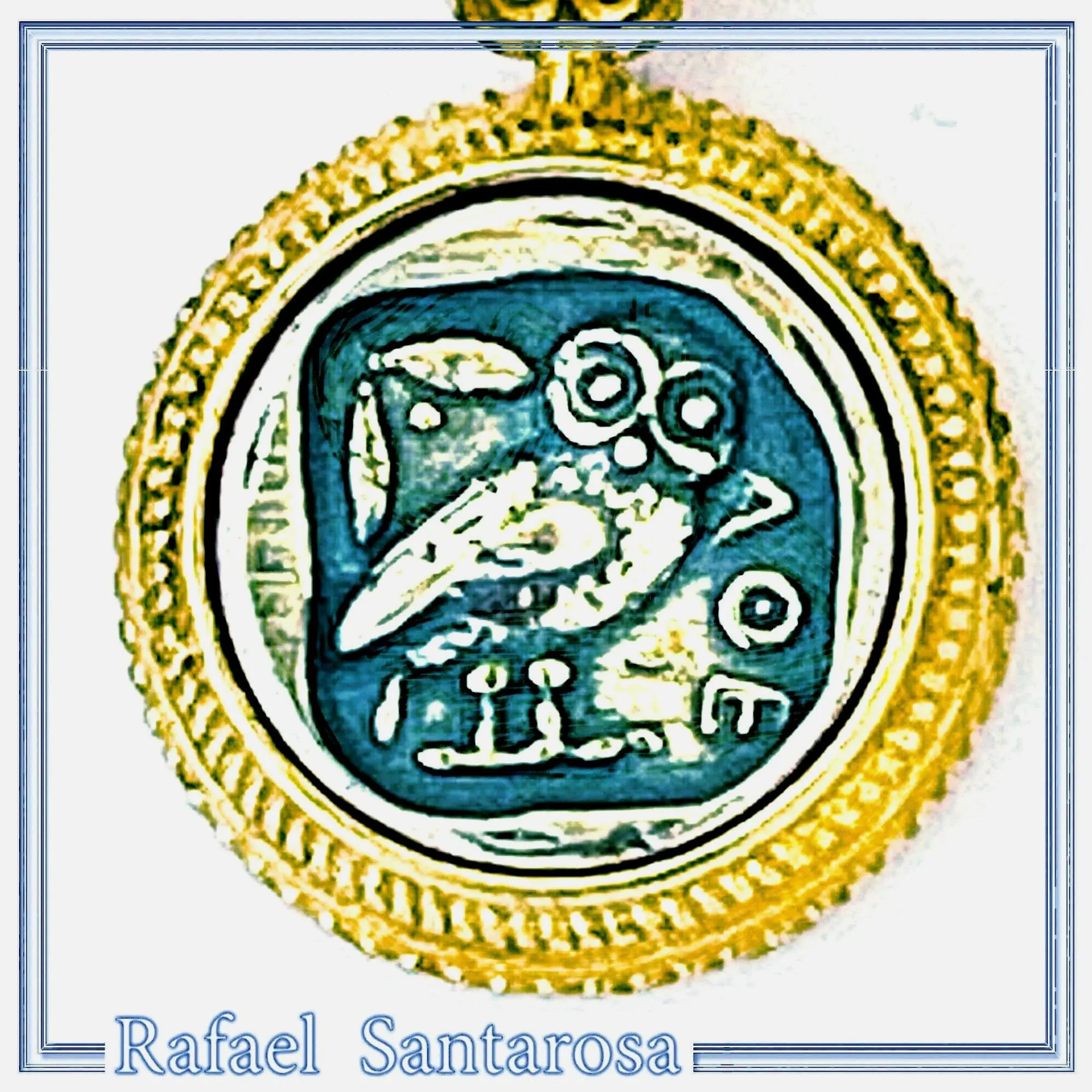 Athena Owl Coin Tetradrachm Antefix Earrings: Oxidised & 18K Gold-Filled Sterling Silver, Museum Replica — additional product image 6 from Rafael Santarosa Fine Jewelry