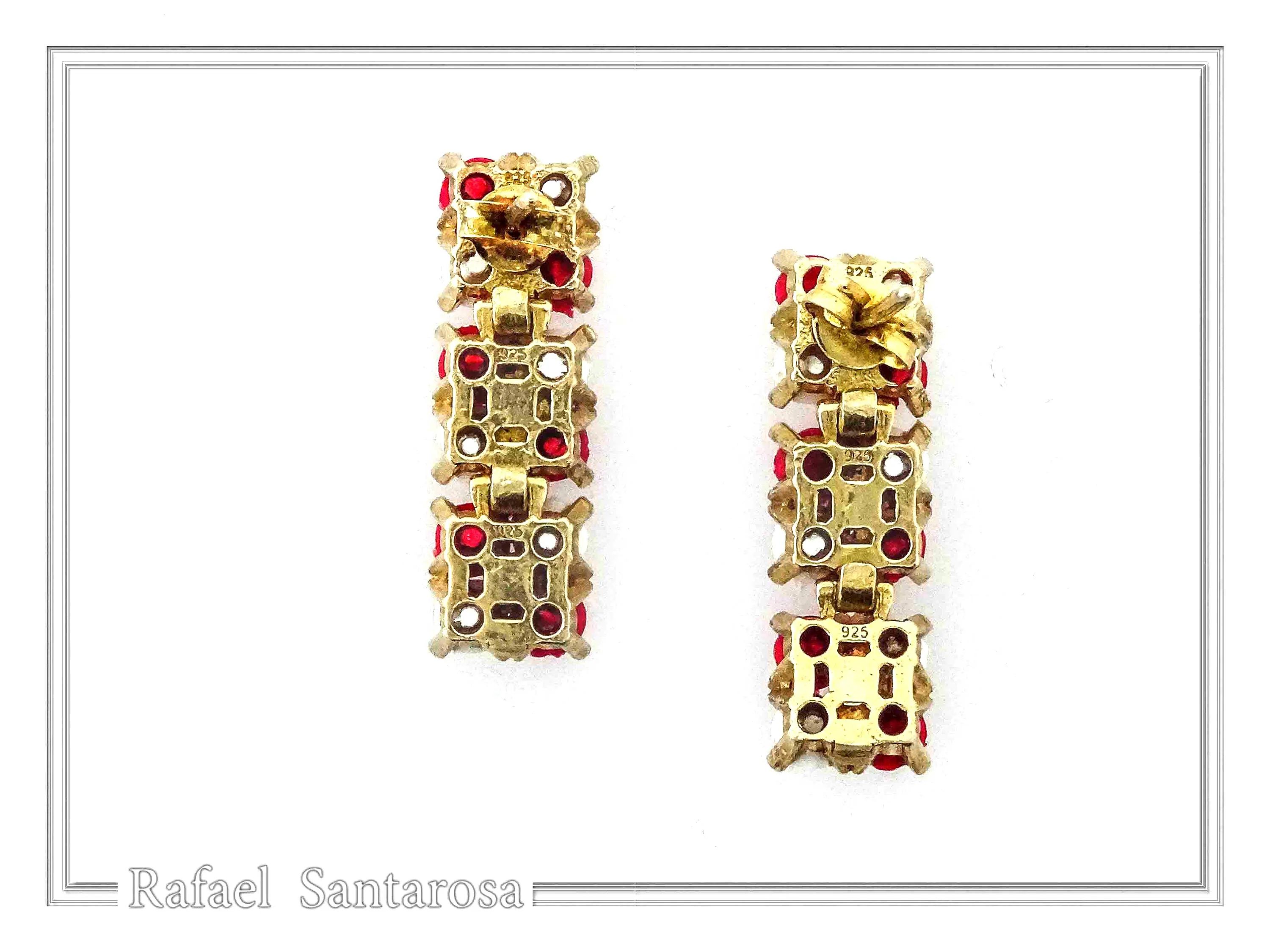 Rose Flowers alabaster gems pave Earrings: Sterling Silver Gold-Filled Floral Studs — additional product image 8 from Rafael Santarosa Fine Jewelry