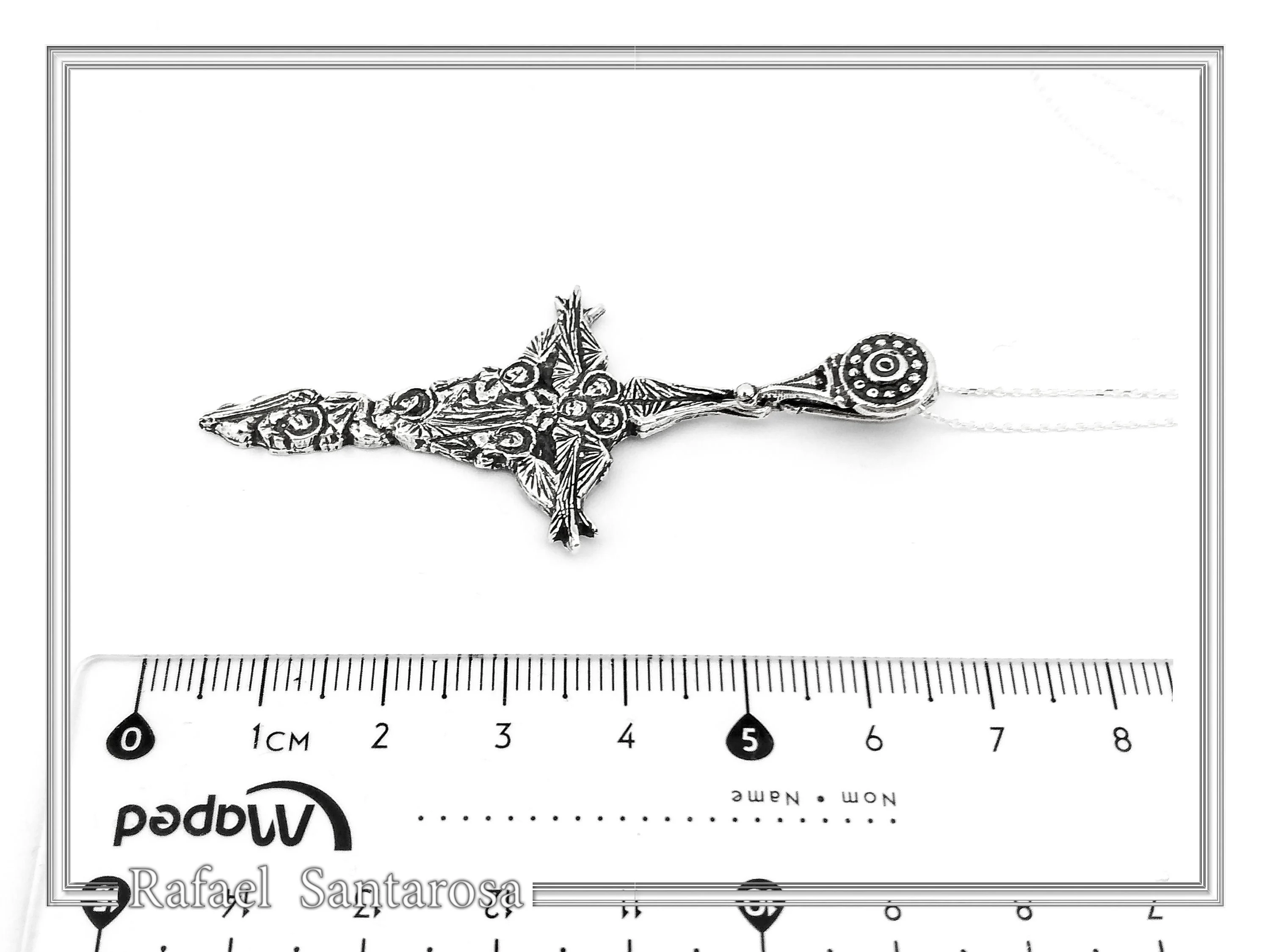 Byzantine 7 angels cross talisman, angel guardian, Greek orthodox Christian cross pendant — additional product image 7 from Rafael Santarosa Fine Jewelry