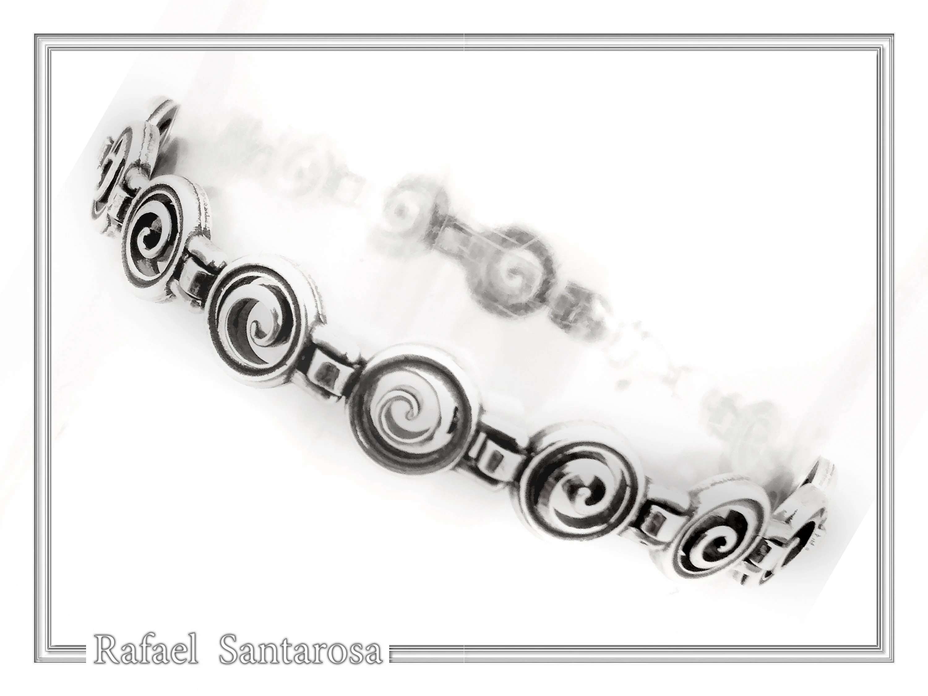Spiral Eternity Symbol Beaded Bracelet: Ancient Greek Museum Silver Jewelry — additional product image 4 from Rafael Santarosa Fine Jewelry