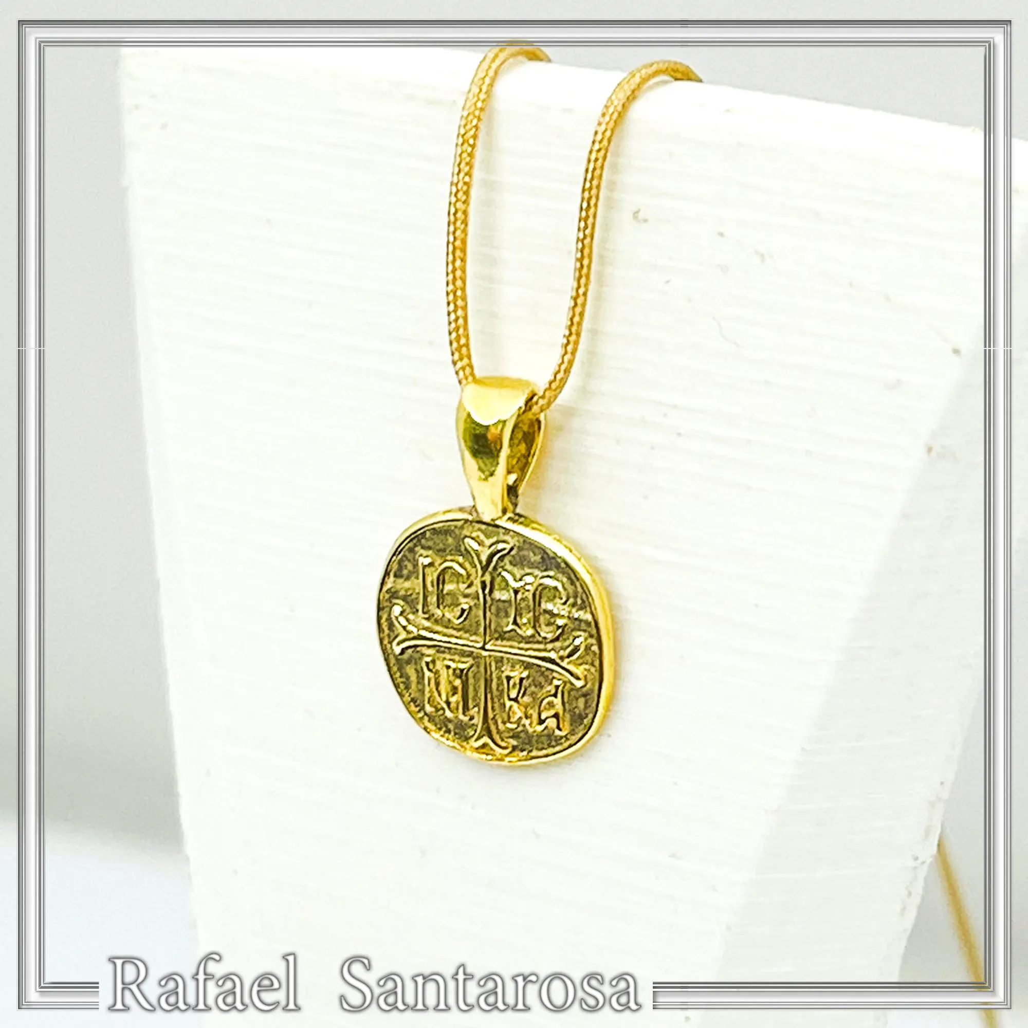 Extra Tiny Protection cross Konstantinato coin icxc nika necklace gold filled silver. — additional product image 5 from Rafael Santarosa Fine Jewelry