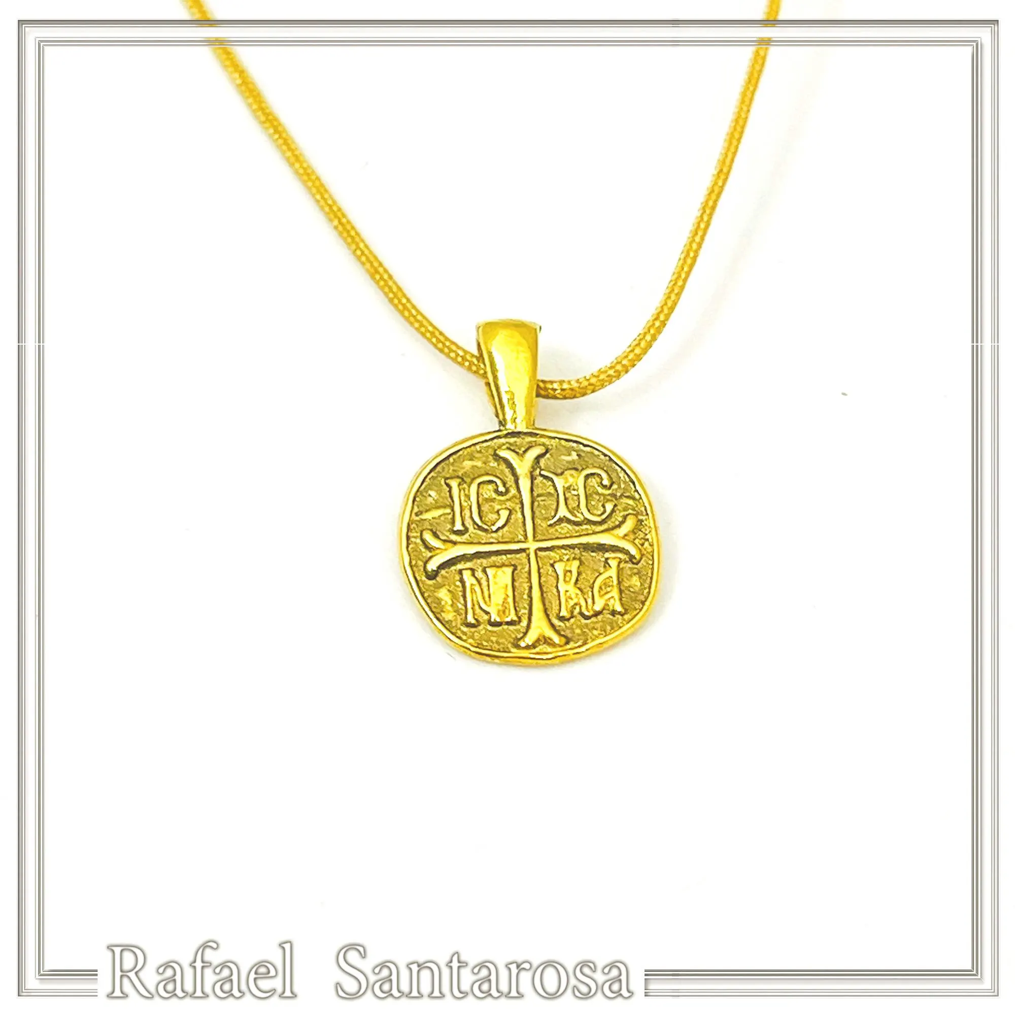 Extra Tiny Protection cross Konstantinato coin icxc nika necklace gold filled silver. — additional product image 2 from Rafael Santarosa Fine Jewelry