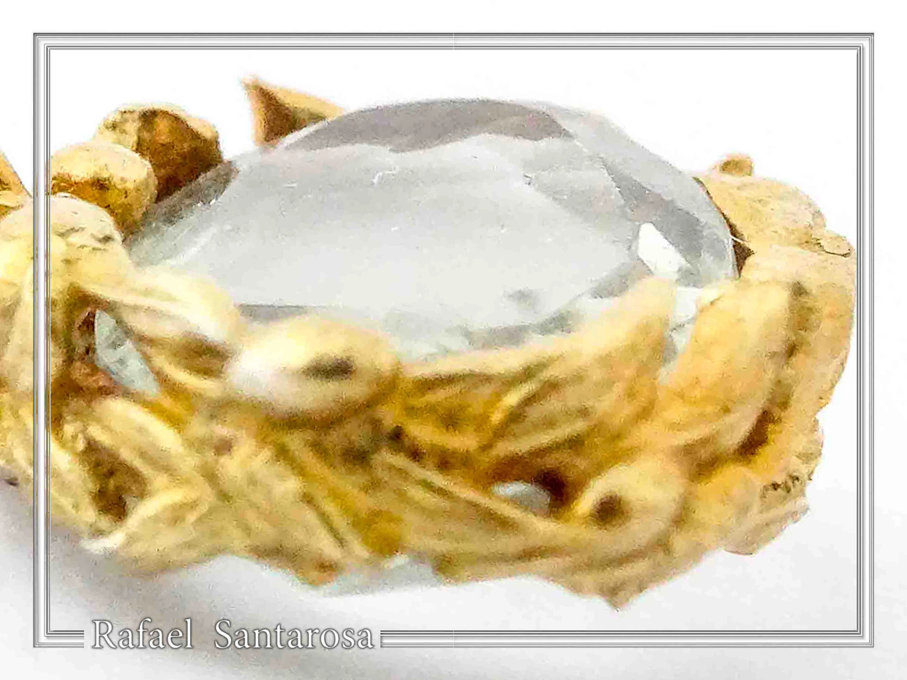 Natural Sky-Blue Topaz Pendant: Floral Bezel 18K Gold-Filled Sterling Silver Charm — additional product image 7 from Rafael Santarosa Fine Jewelry
