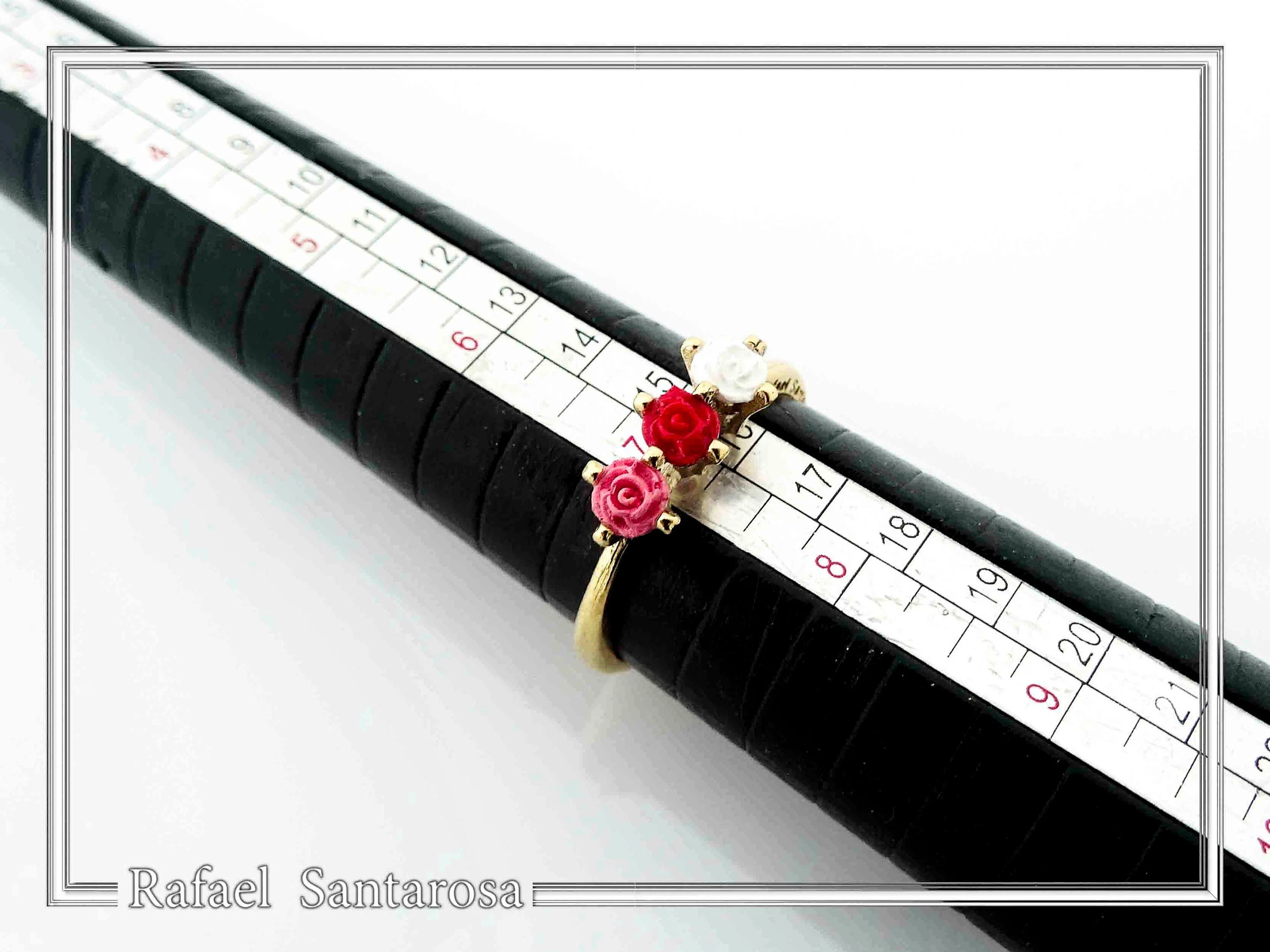 Sculptured Alabaster Rose Flowers Floral Statement Ring: 18K Gold-Filled Sterling Silver — additional product image 8 from Rafael Santarosa Fine Jewelry