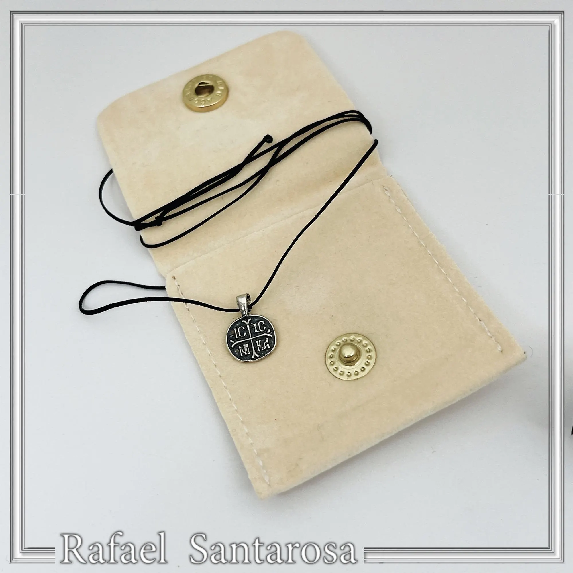 Extra Tiny Protection cross coin Jesus Christ Wins icxc nika necklace Talisman sterling silver. — additional product image 9 from Rafael Santarosa Fine Jewelry