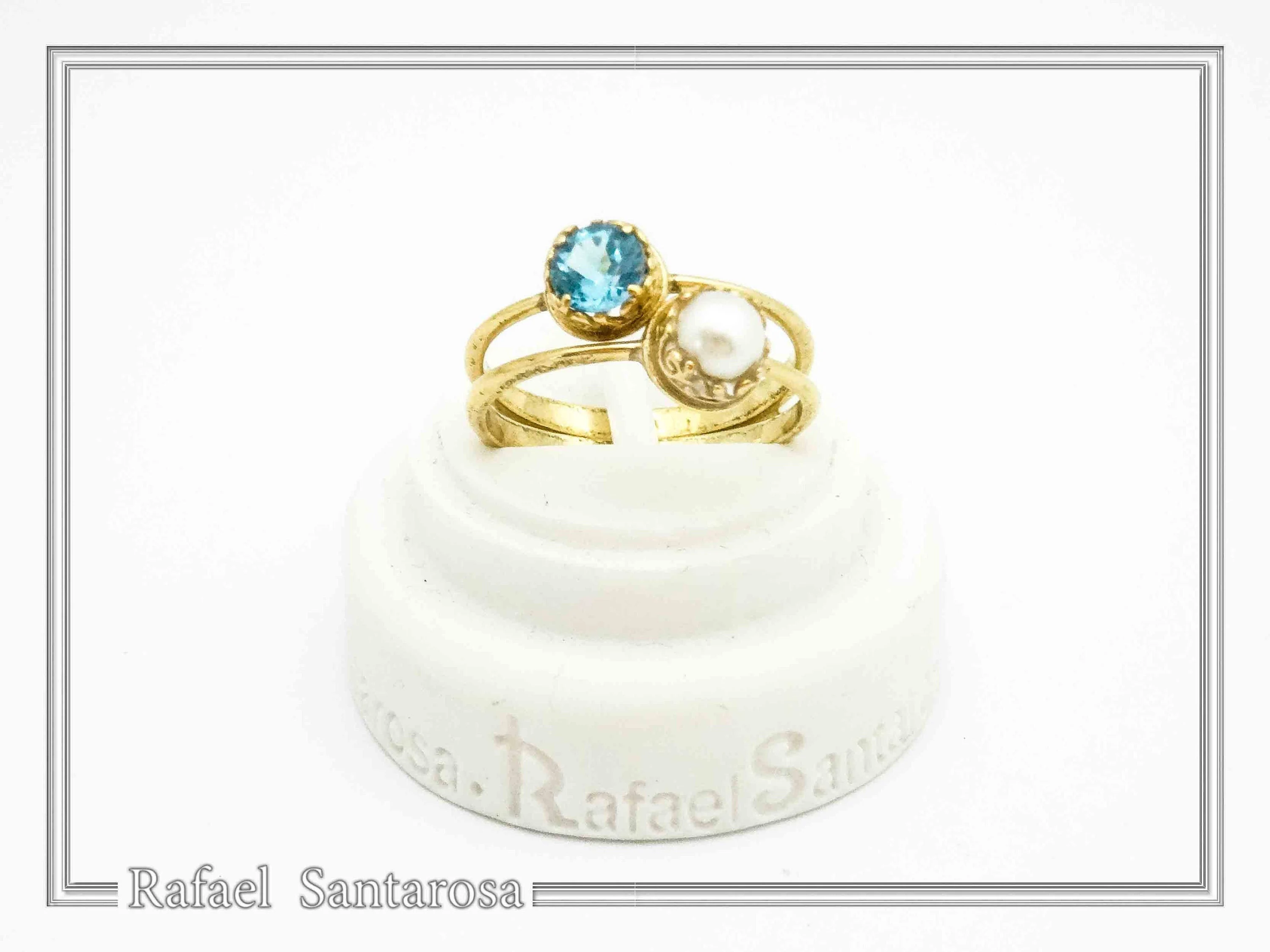 Natural Gemstone Multi Colour Ring: Sterling Silver 18K Gold-Filled Stacking Ring — additional product image 6 from Rafael Santarosa Fine Jewelry