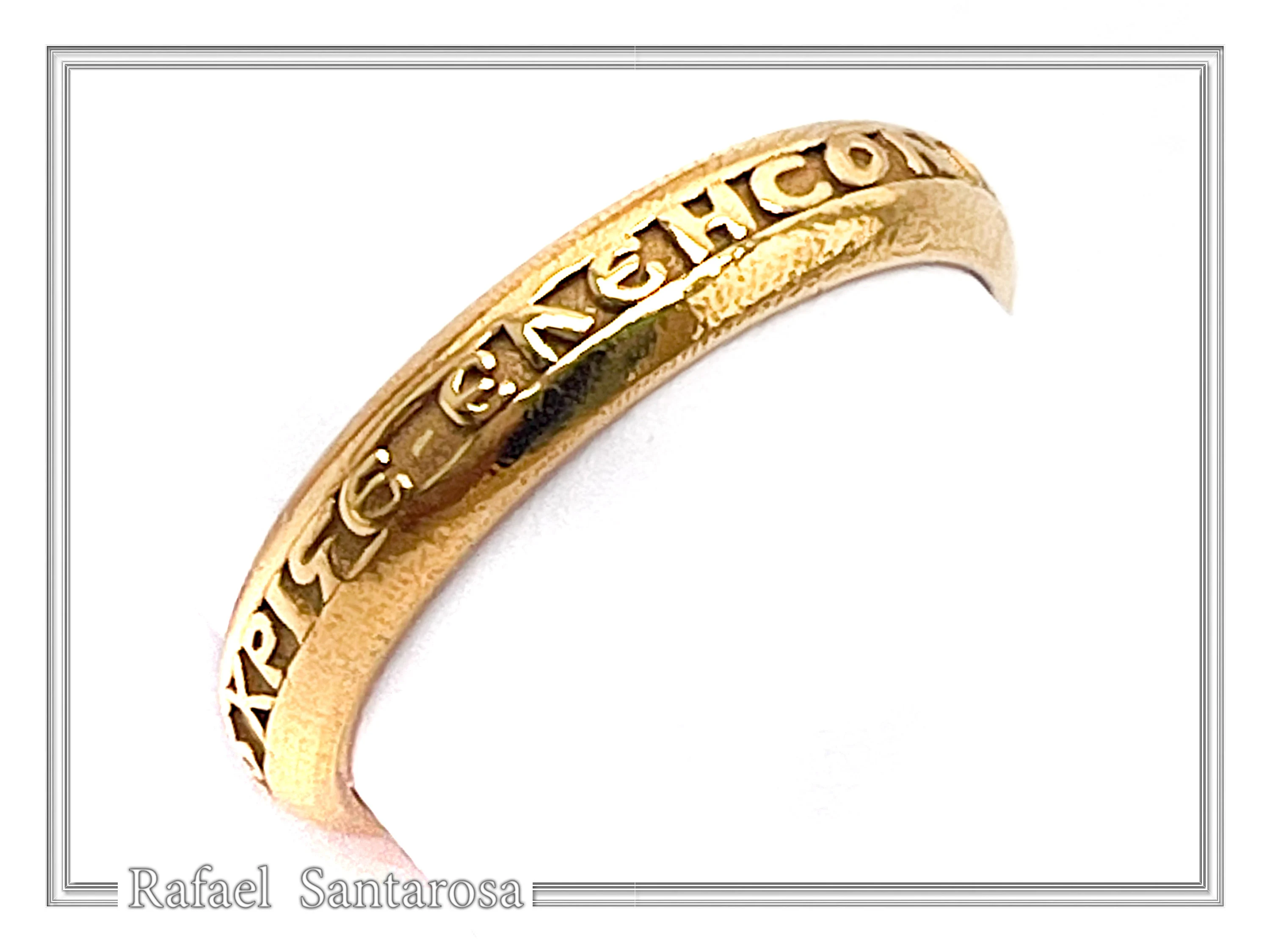 18k Solid Gold Jesus Have Mercy on Me Prayer Ring: Handcrafted Christian Wedding Band — additional product image 4 from Rafael Santarosa Fine Jewelry
