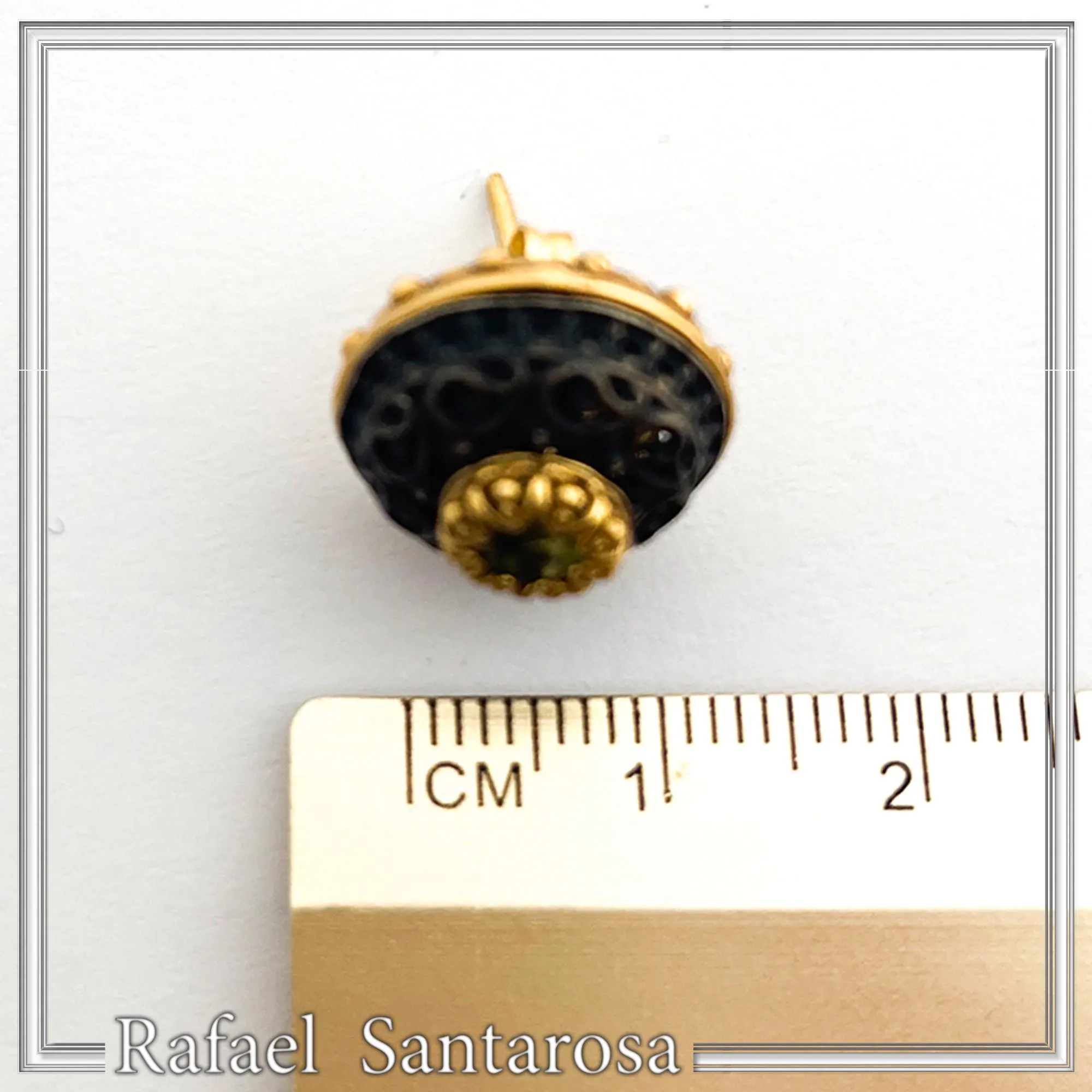 Black and gold Filled Silver Stud Earrings: natural gems topaz garnet peridot amethyst — additional product image 5 from Rafael Santarosa Fine Jewelry