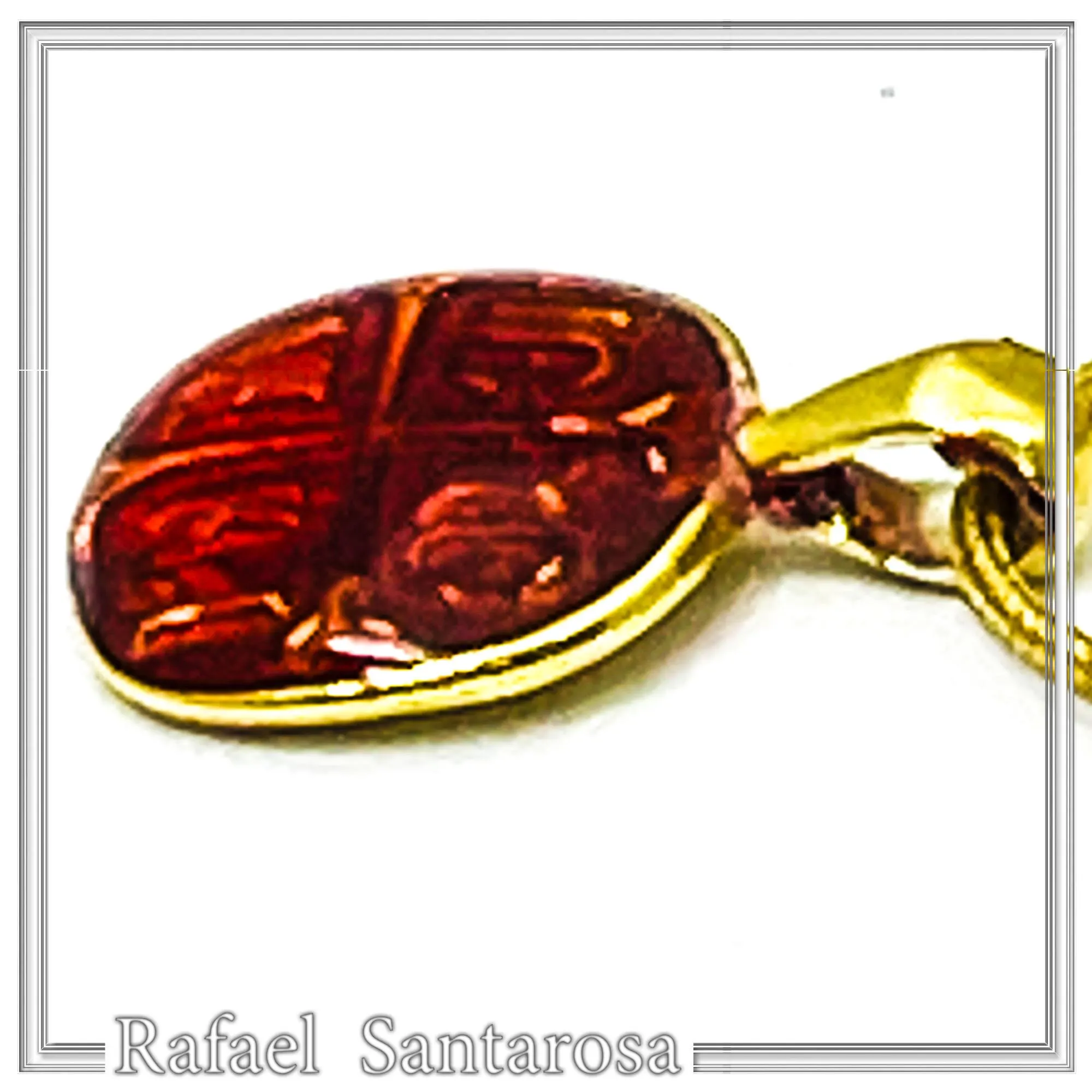 Extra Tiny Protection cross coin icxc nika necklace, red enamel, gold filled Sterling silver. — additional product image 2 from Rafael Santarosa Fine Jewelry