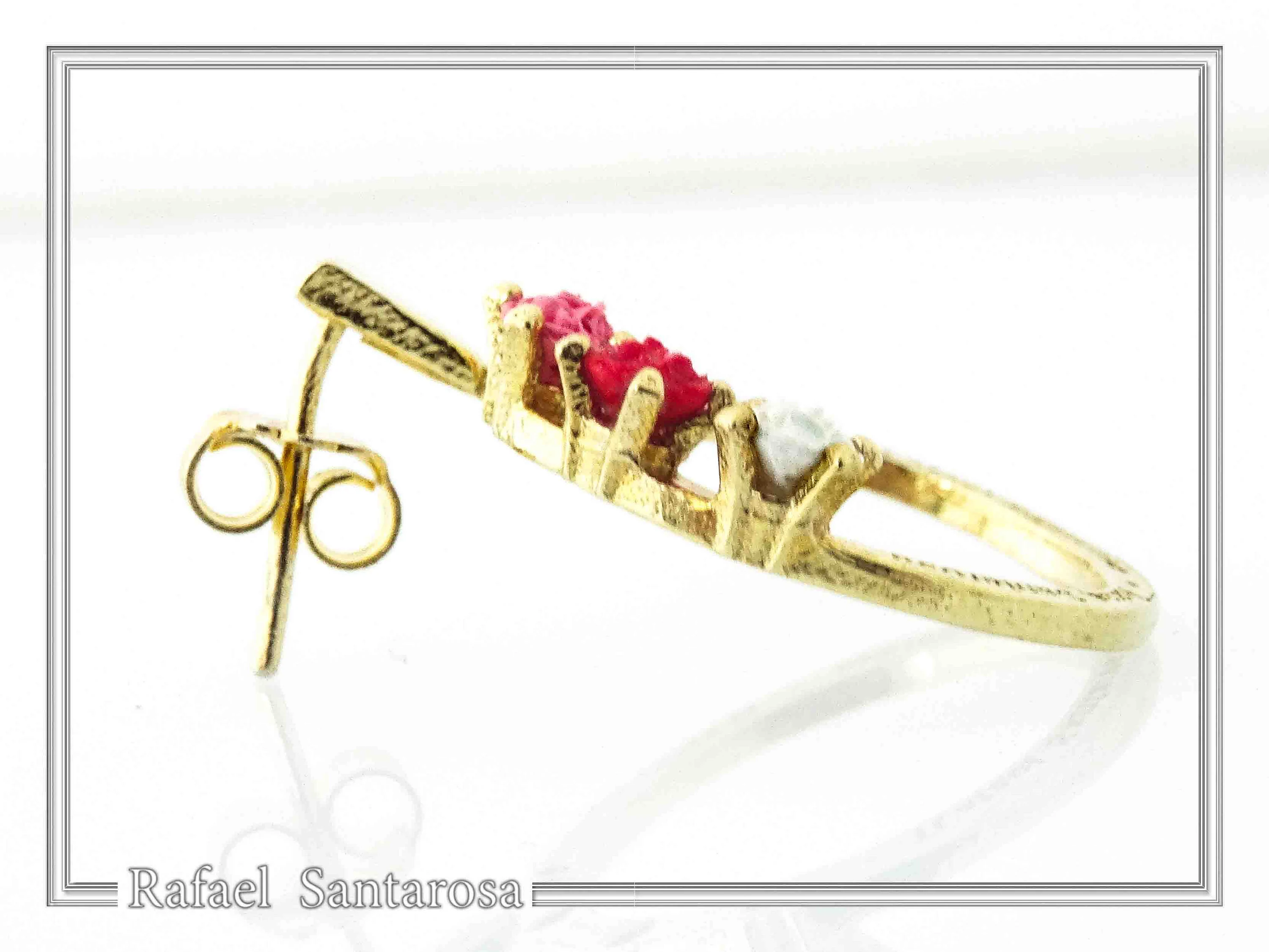 Alabaster Rose Flowers Gems Hoops Floral Earrings for Girls: Sterling Silver 18K Gold Filled — additional product image 7 from Rafael Santarosa Fine Jewelry