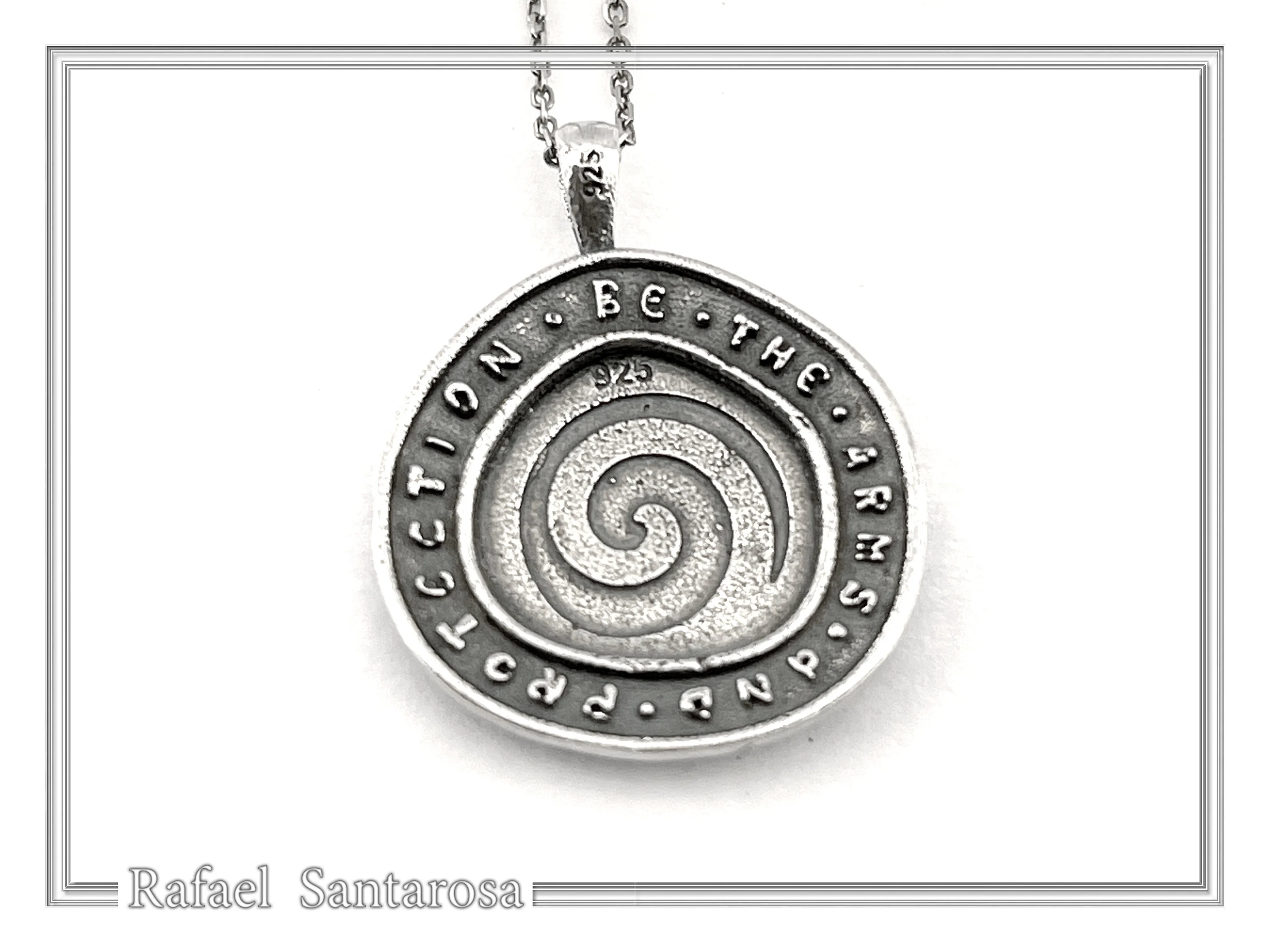Jesus Christ Victorious Necklace: 18K Gold Christogram & Oxidized Sterling Silver. ICXC NIKA Orthodox Prayer. — additional product image 8 from Rafael Santarosa Fine Jewelry