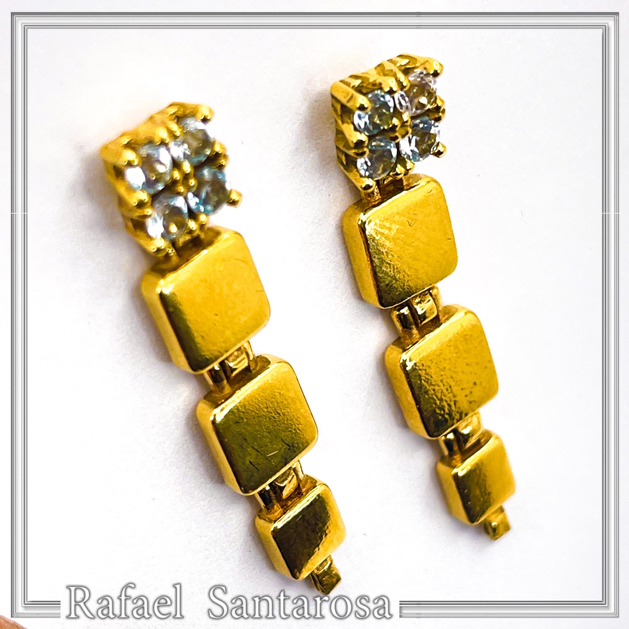 Natural Sky Blue Topaz Dangle Earrings Sterling Silver 18k Gold Filled — additional product image 6 from Rafael Santarosa Fine Jewelry