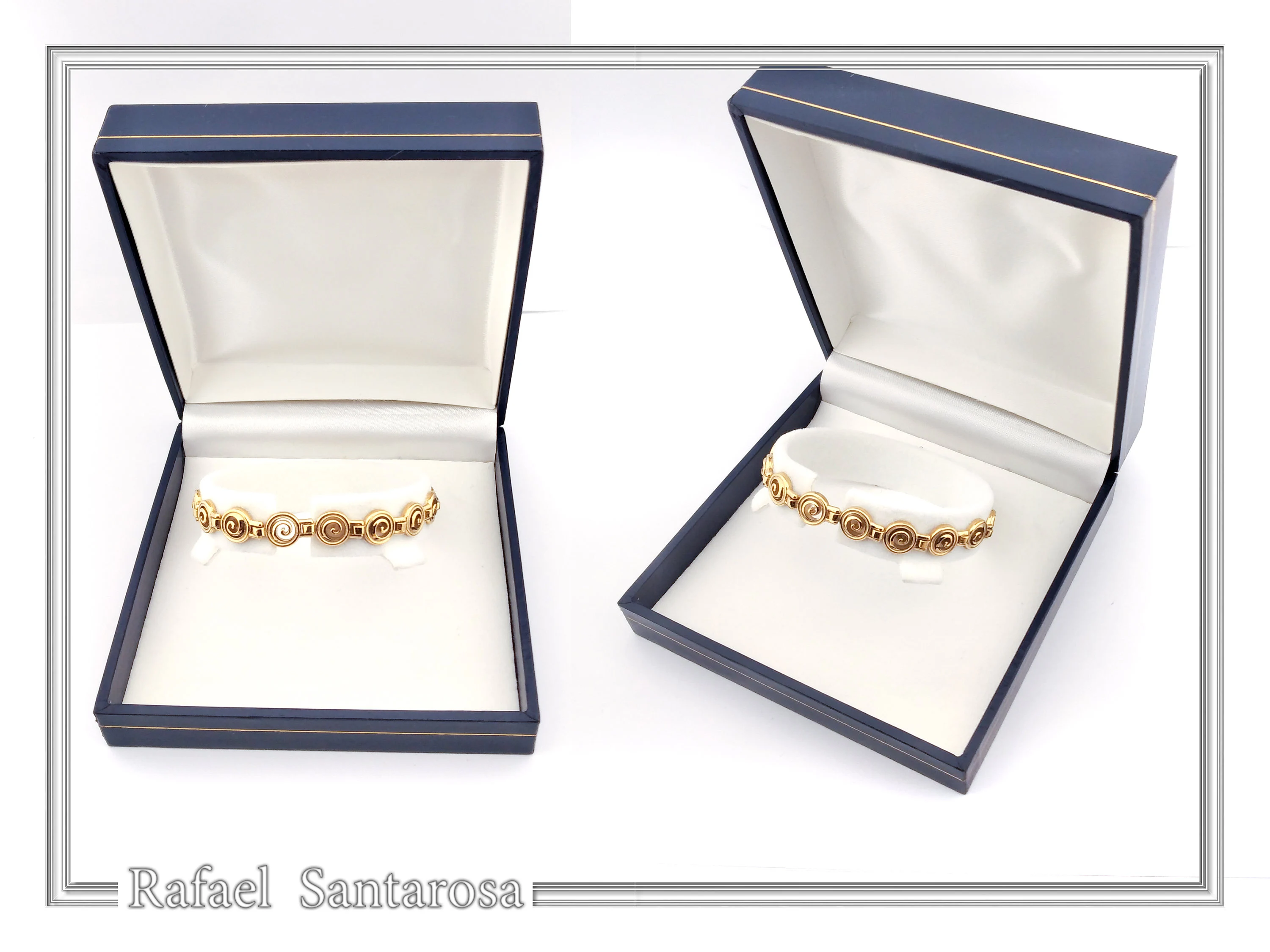 Ancient Greek Handmade Spiral Beaded Bracelet: Sterling Silver 18K Gold Filled Eternity Symbol Jewelry — additional product image 9 from Rafael Santarosa Fine Jewelry