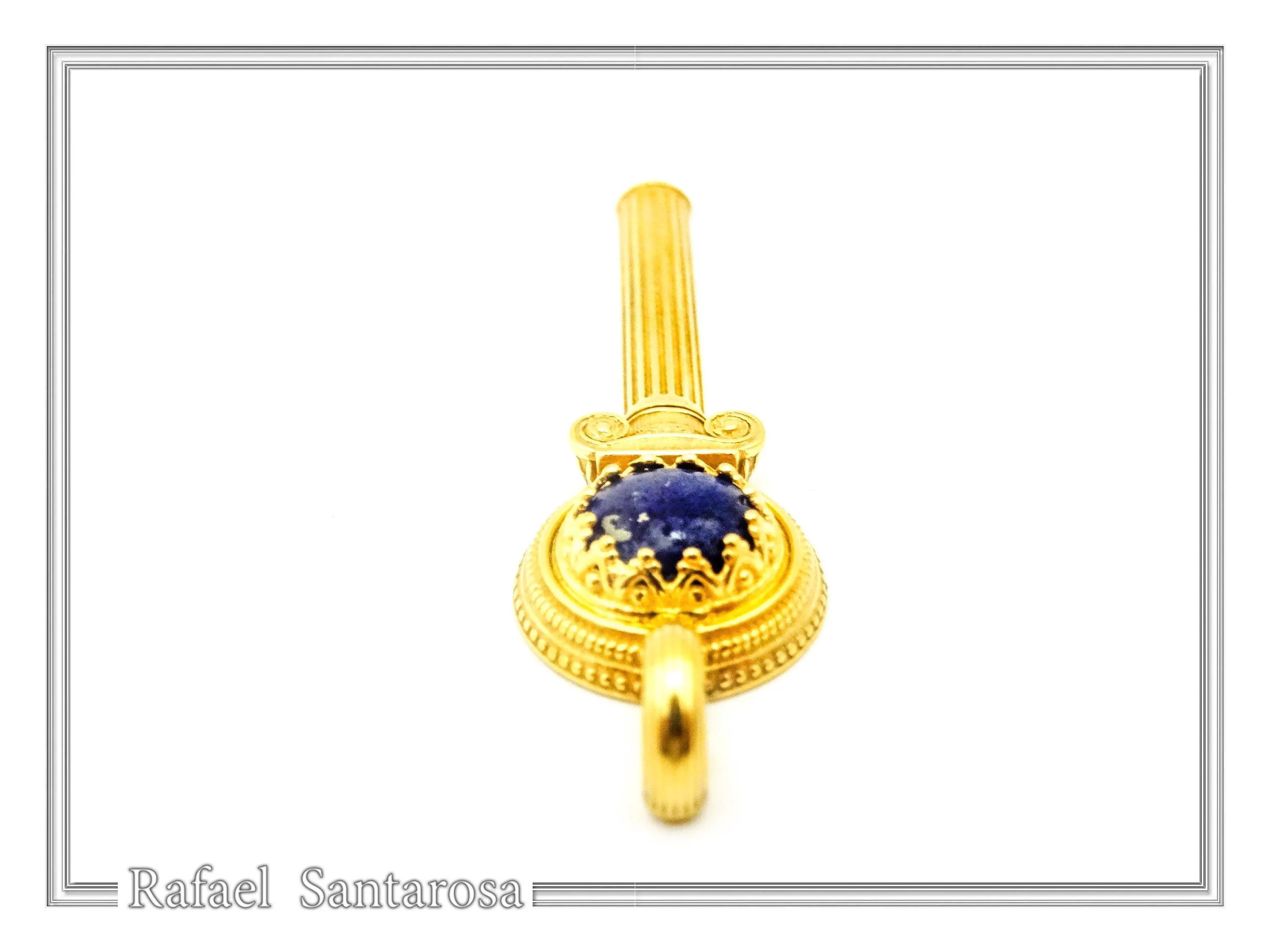 Lapis Lazuli Pendant Ancient Greek Column Necklace: 18K Gold Filled Sterling Silver — additional product image 6 from Rafael Santarosa Fine Jewelry