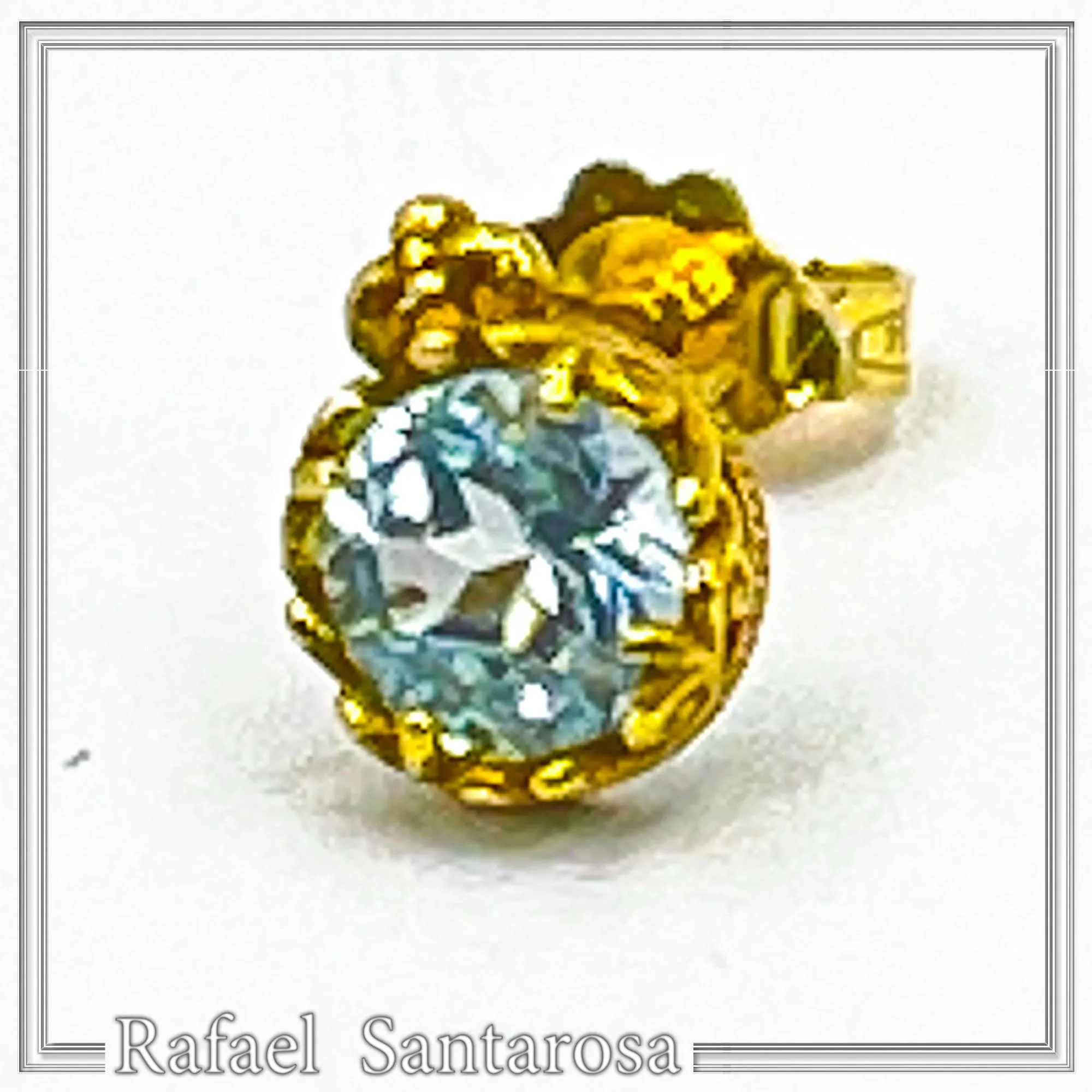 Solid gold 18k Stud Earrings with Natural Topaz, Amethyst, Garnet or Peridot — additional product image 3 from Rafael Santarosa Fine Jewelry