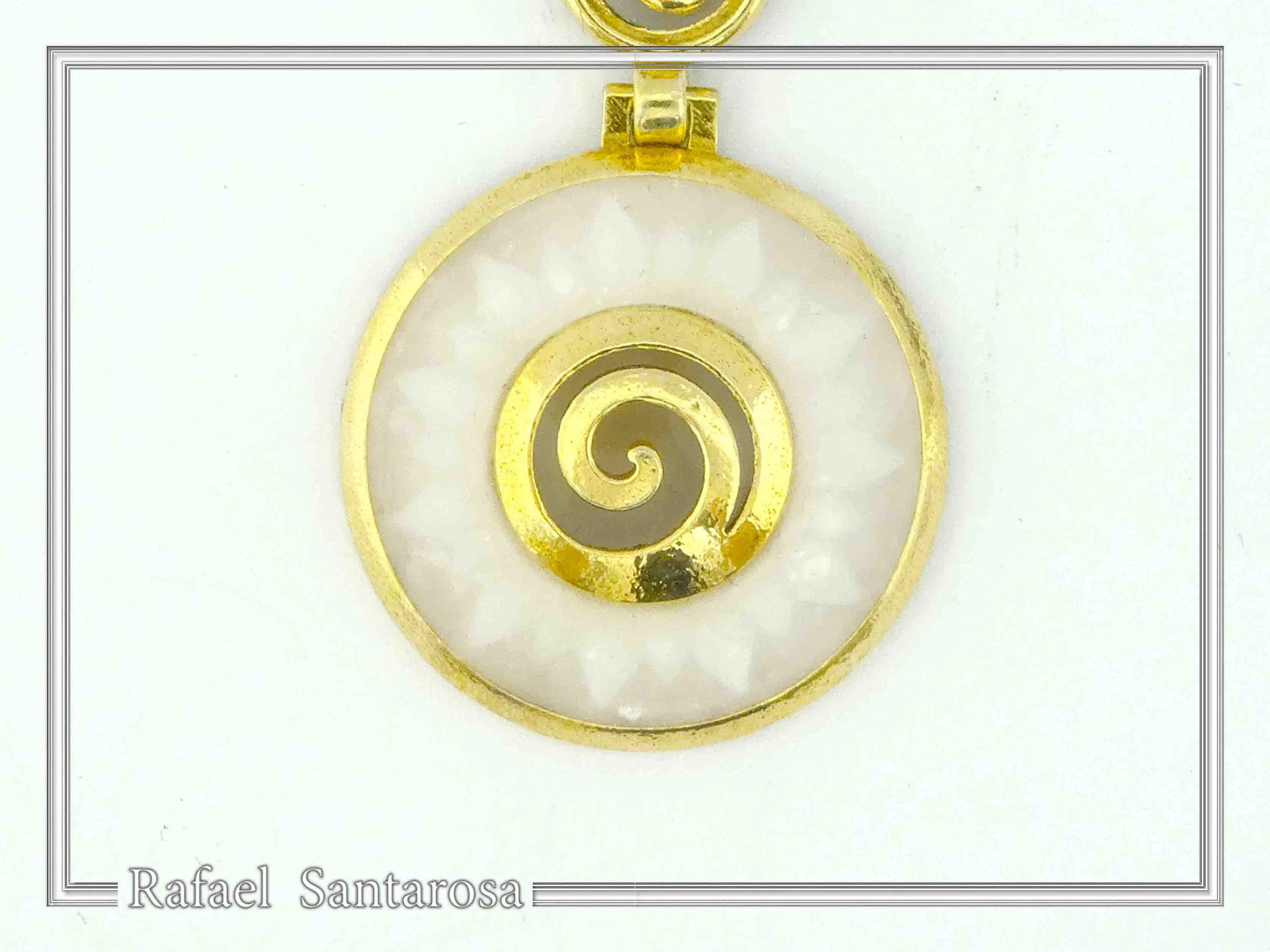 Greek Marble Sunflower Spiral Pendant: 18k Gold-Filled Sterling Silver Necklace — additional product image 8 from Rafael Santarosa Fine Jewelry