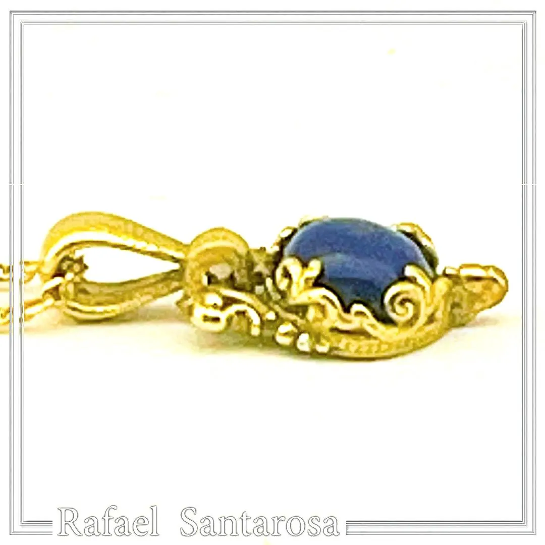 Lapis Lazuli Sterling Silver Necklace: 18K Gold-Filled Filigree, Pearl, Garnet, Peridot, Amethyst, Topaz — additional product image 5 from Rafael Santarosa Fine Jewelry