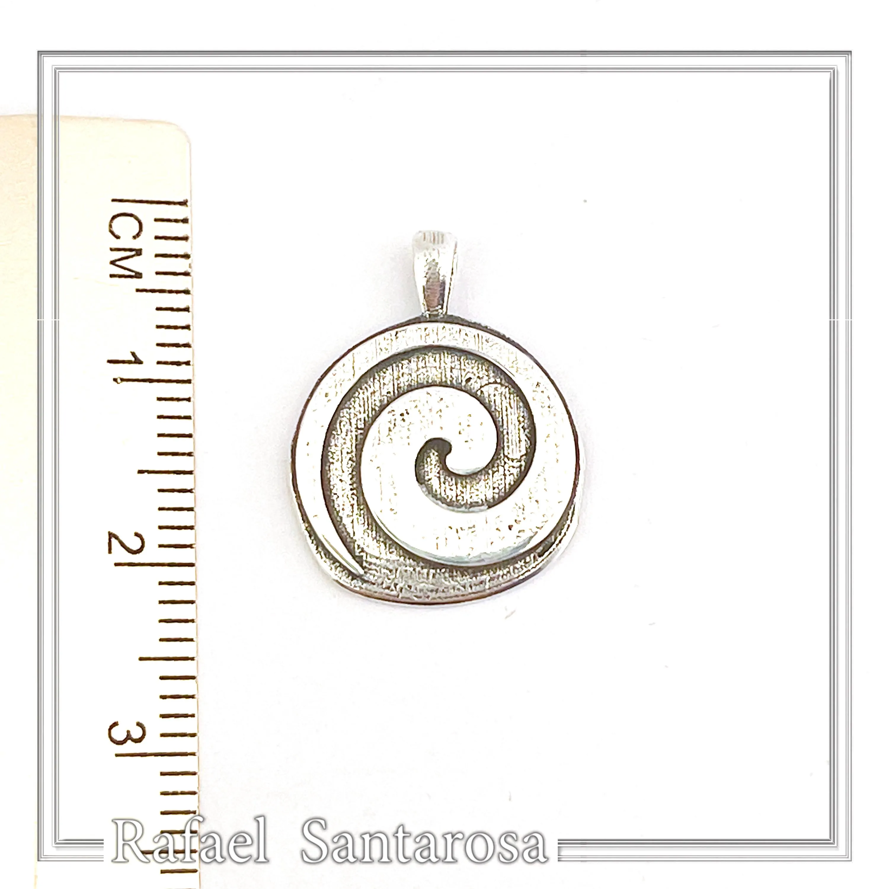 Eternity Symbol Handmade Pendant Oxidized Sterling Silver Spiral Necklace: Greek Museum — additional product image 9 from Rafael Santarosa Fine Jewelry
