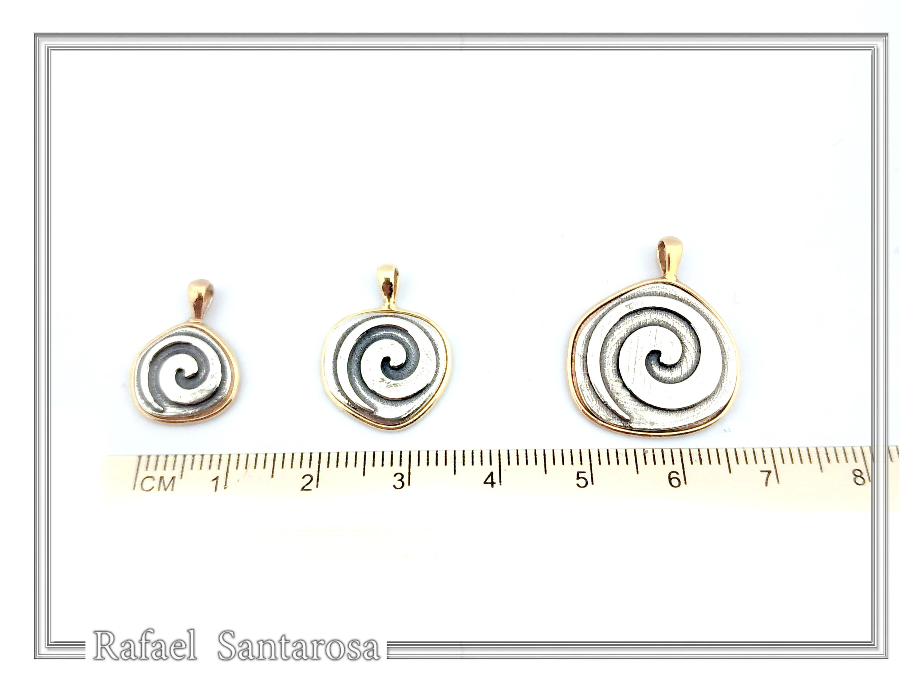 Spiral of Eternity Necklace: Milkyway Symbol Oxidized & 18K Gold Filled Sterling Silver Pendant — additional product image 8 from Rafael Santarosa Fine Jewelry