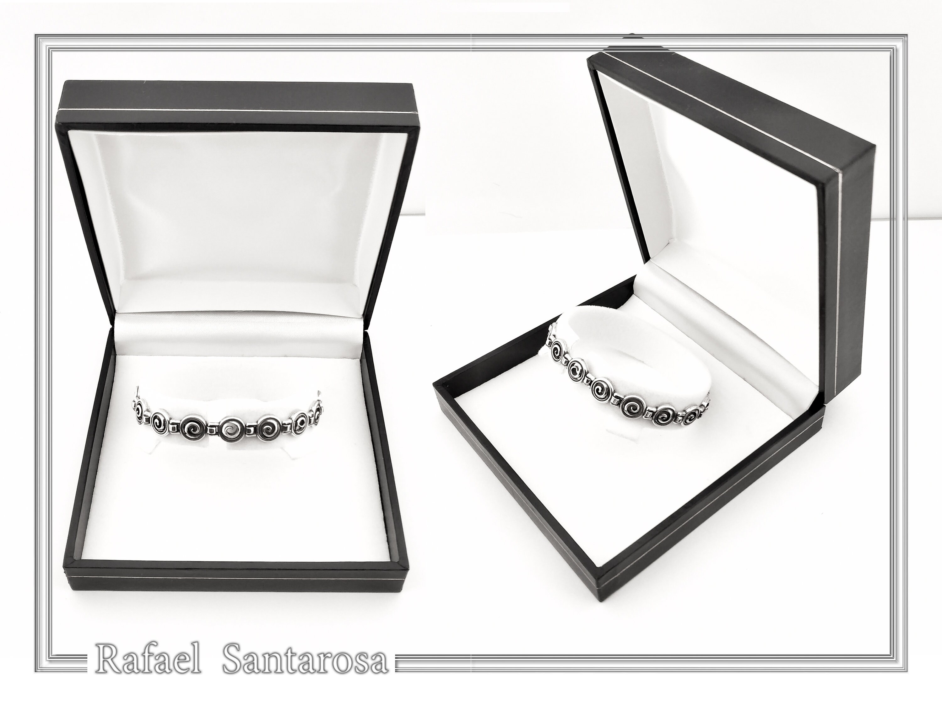 Spiral Eternity Symbol Beaded Bracelet: Ancient Greek Museum Silver Jewelry — additional product image 9 from Rafael Santarosa Fine Jewelry