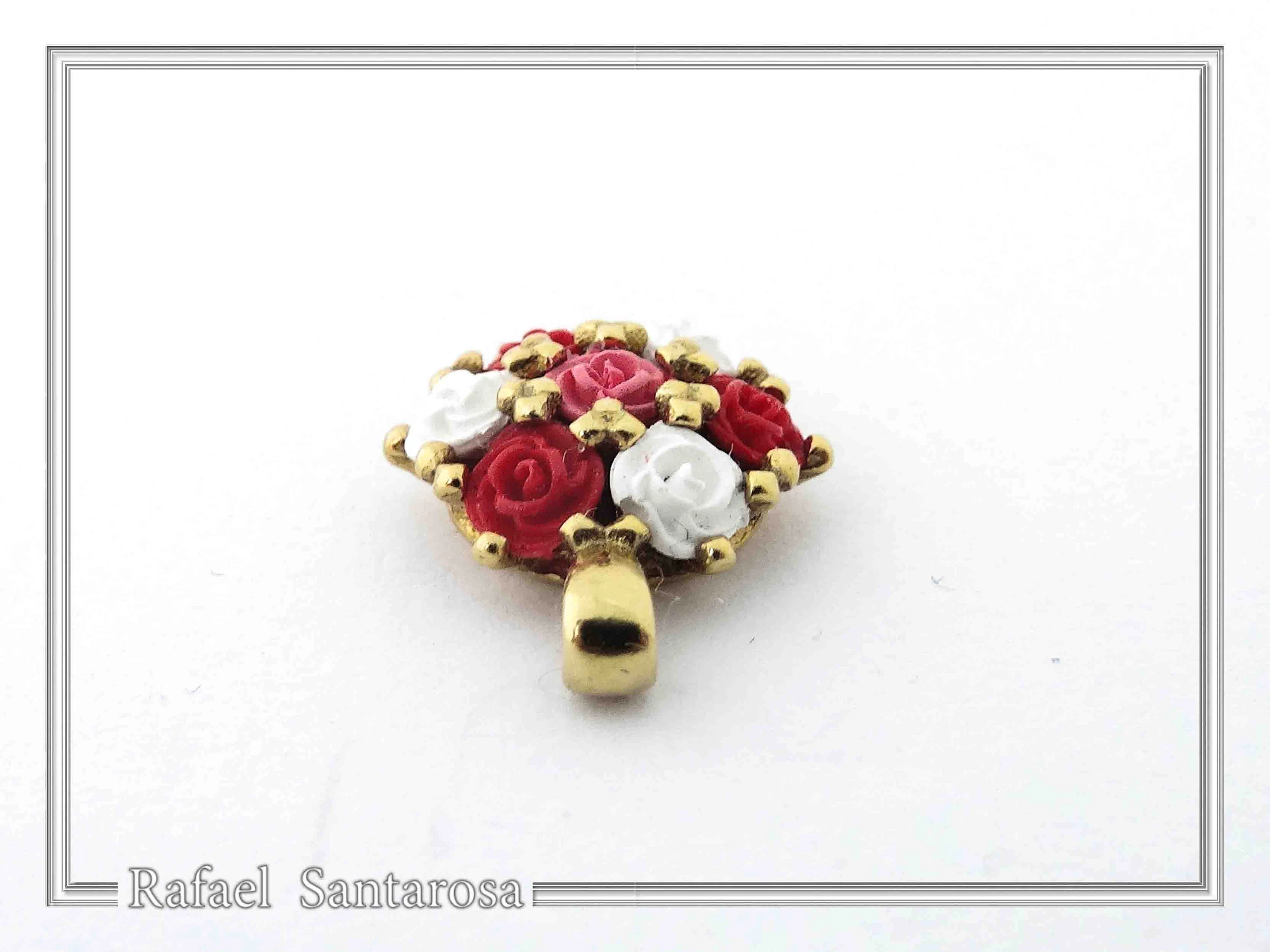 Handmade Alabaster Rose Flowers Necklace: Sterling Silver 18K Gold Filled Floral Pendant — additional product image 6 from Rafael Santarosa Fine Jewelry