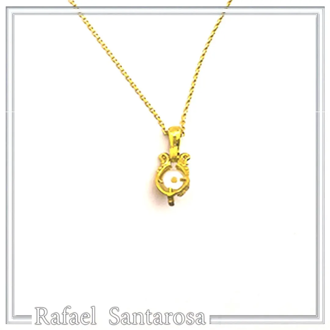 Byzantine Filigree Natural Pearl Pendant Boho Necklace for Her : 18K Gold-Filled Sterling Silver — additional product image 7 from Rafael Santarosa Fine Jewelry