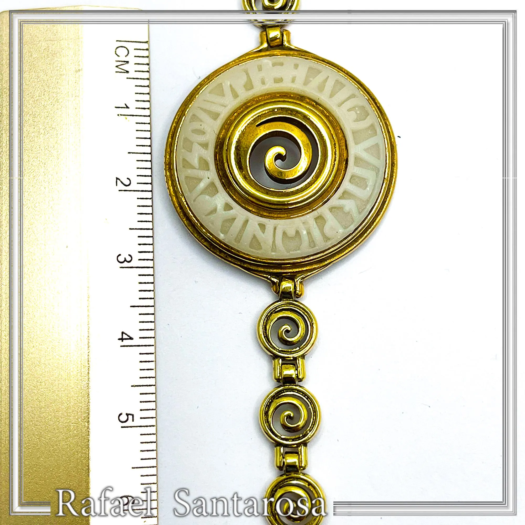 Ancient Greek Prayer to Sun Sculptured on Marble: 18K Gold Filled Silver Spiral Bracelet — additional product image 6 from Rafael Santarosa Fine Jewelry