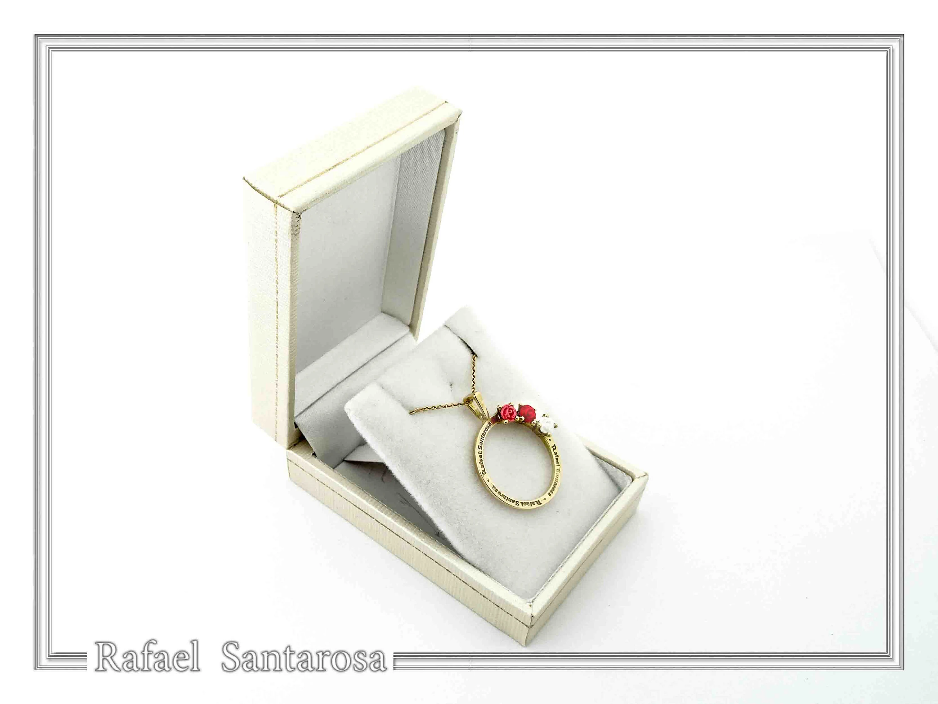 Rose Flowers Alabaster Gems Floral Charm for Girls: Sterling Silver 18K Gold Filled Necklace — additional product image 9 from Rafael Santarosa Fine Jewelry
