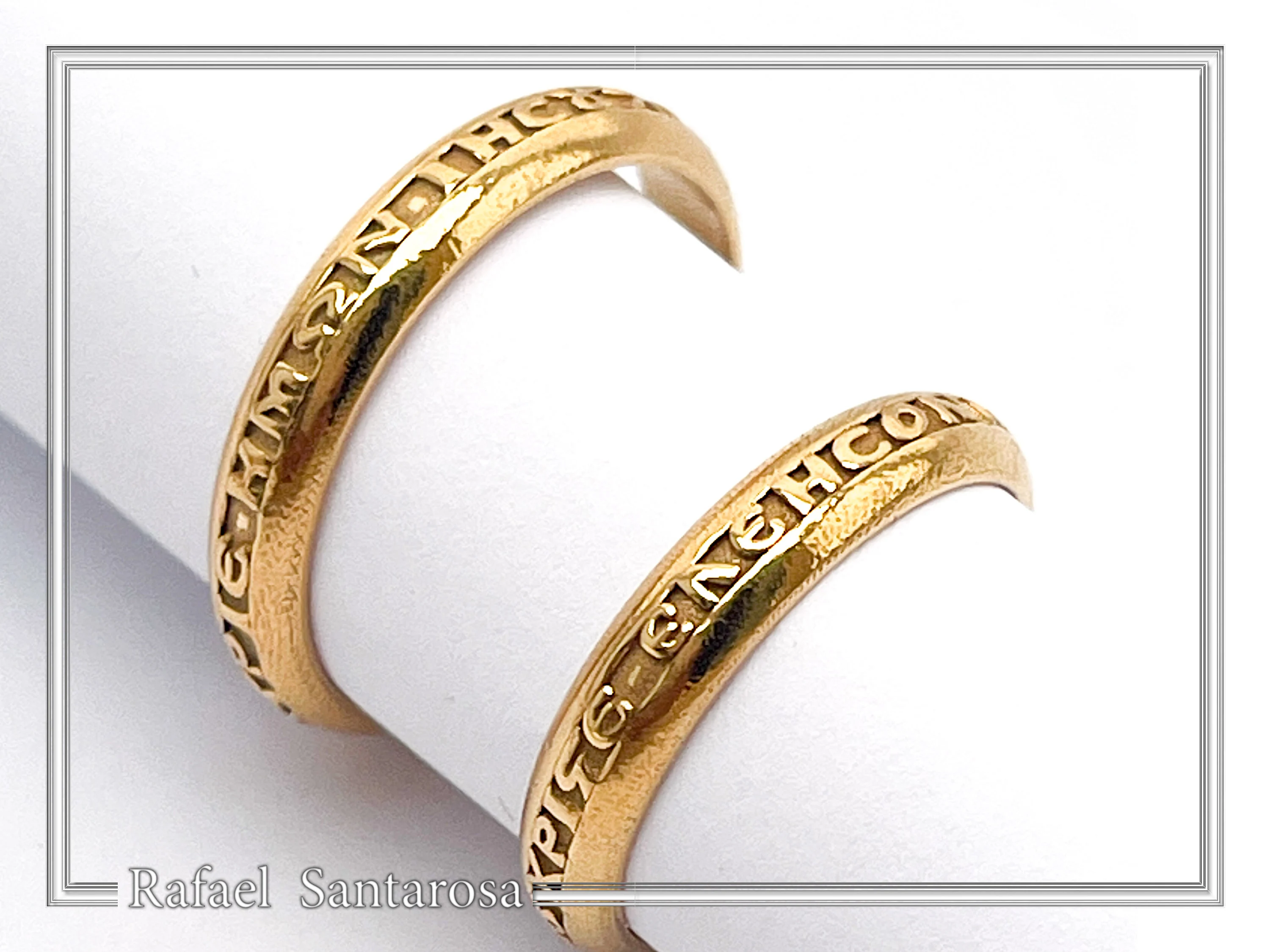 18k Solid Gold Jesus Have Mercy on Me Prayer Ring: Handcrafted Christian Wedding Band — additional product image 2 from Rafael Santarosa Fine Jewelry