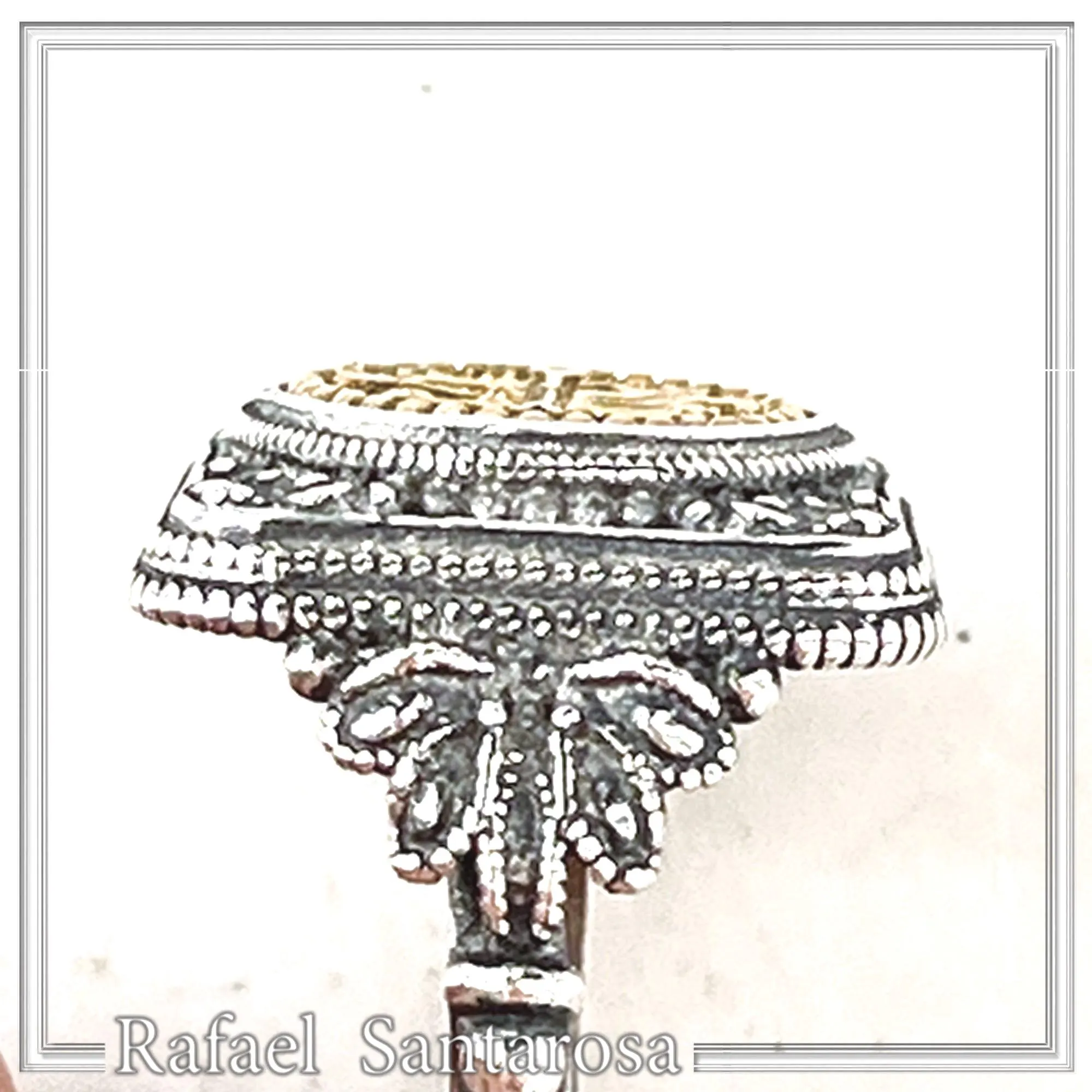 18K Sold Gold Jesus Victorious ICXC NIKA Ring: Oxidized Sterling Silver Byzantine Talisman — additional product image 3 from Rafael Santarosa Fine Jewelry