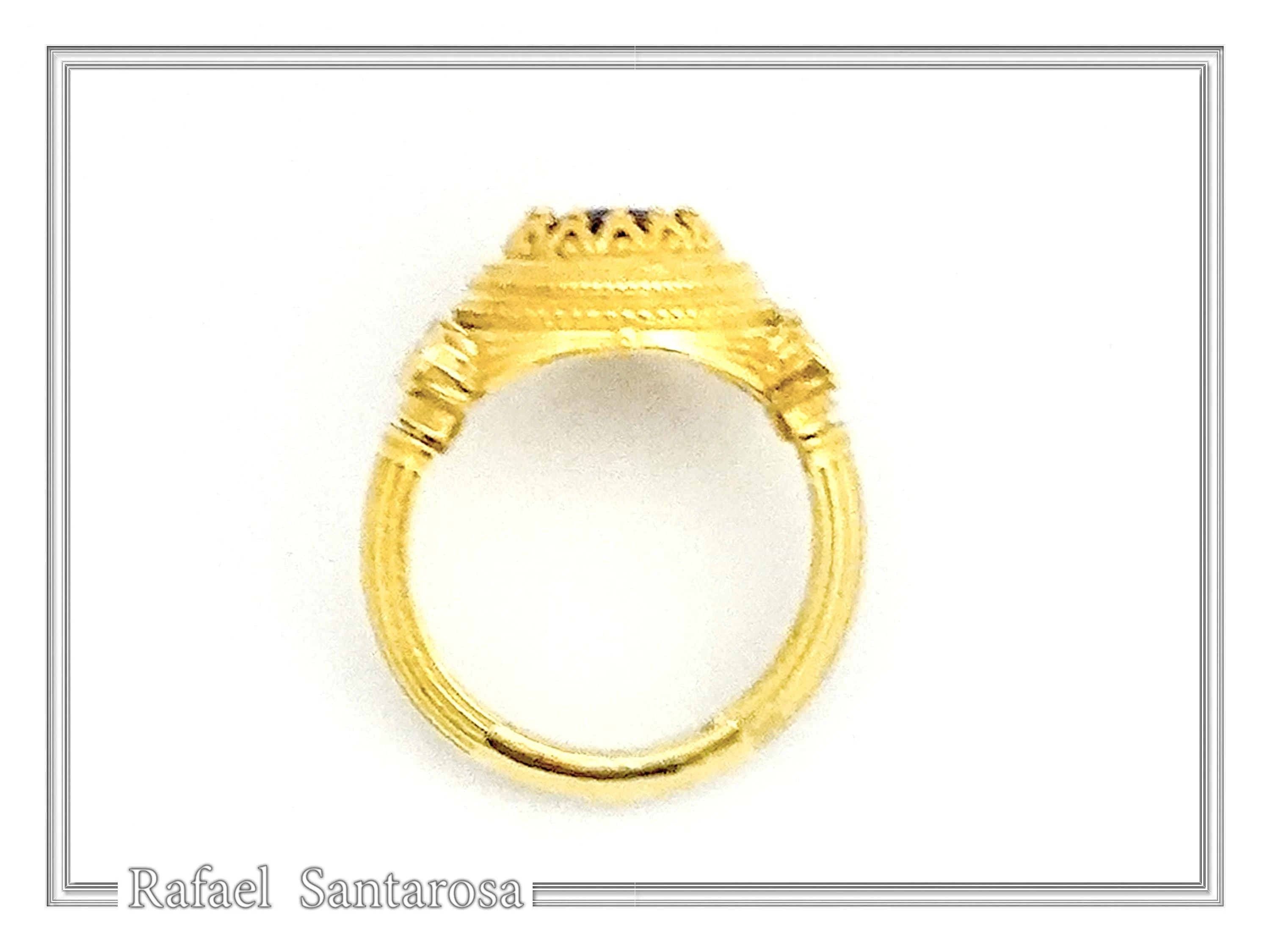 Natural Lapis Lazuli Ancient Greek Ionic Column Design Sterling Silver 18K Gold-Filled Ring — additional product image 8 from Rafael Santarosa Fine Jewelry