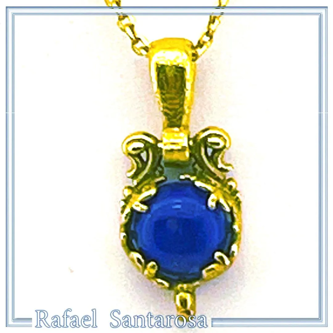 Lapis Lazuli Sterling Silver Necklace: 18K Gold-Filled Filigree, Pearl, Garnet, Peridot, Amethyst, Topaz — additional product image 10 from Rafael Santarosa Fine Jewelry
