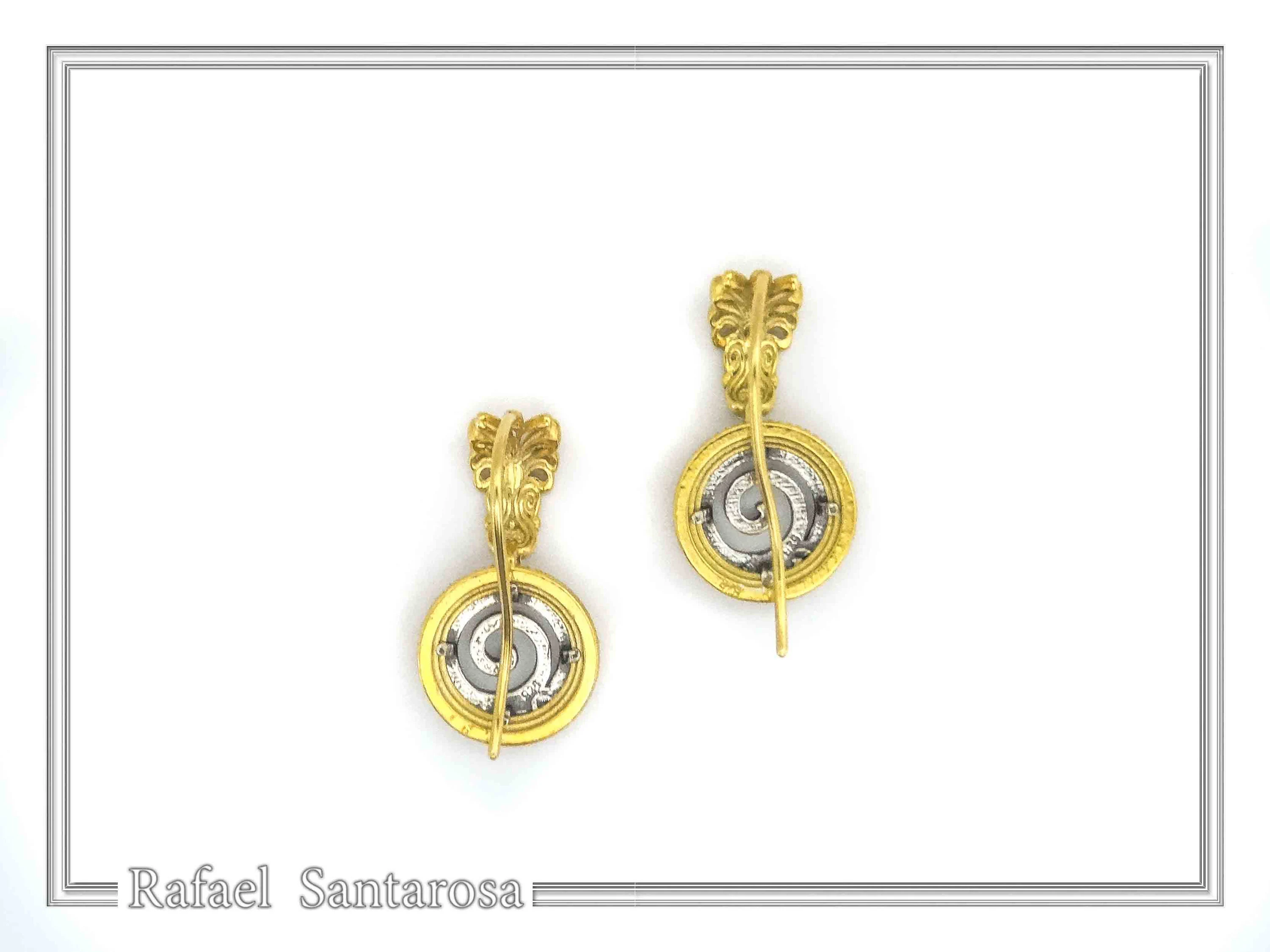 Antefix Greek Spiral Earrings, Sterling Silver, 18k Gold Filled, Hellenic eternity symbol Drop Earrings — additional product image 10 from Rafael Santarosa Fine Jewelry