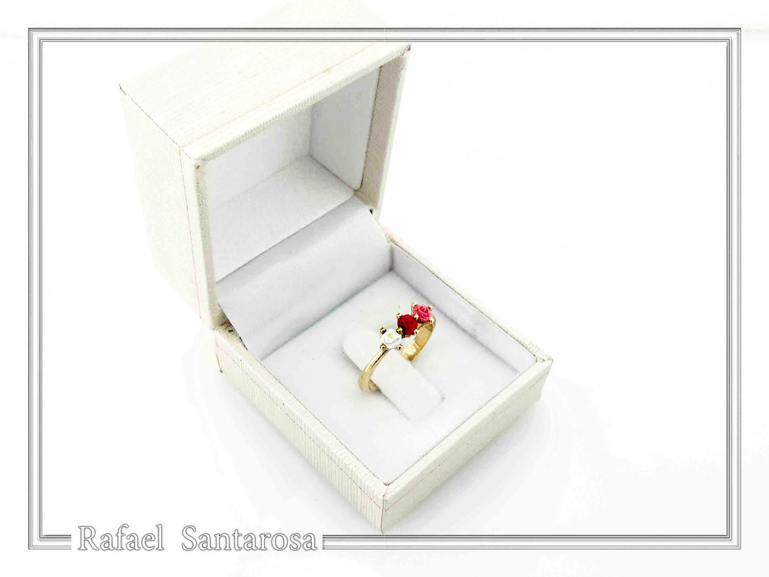 Sculptured Alabaster Rose Flowers Floral Statement Ring: 18K Gold-Filled Sterling Silver — additional product image 9 from Rafael Santarosa Fine Jewelry