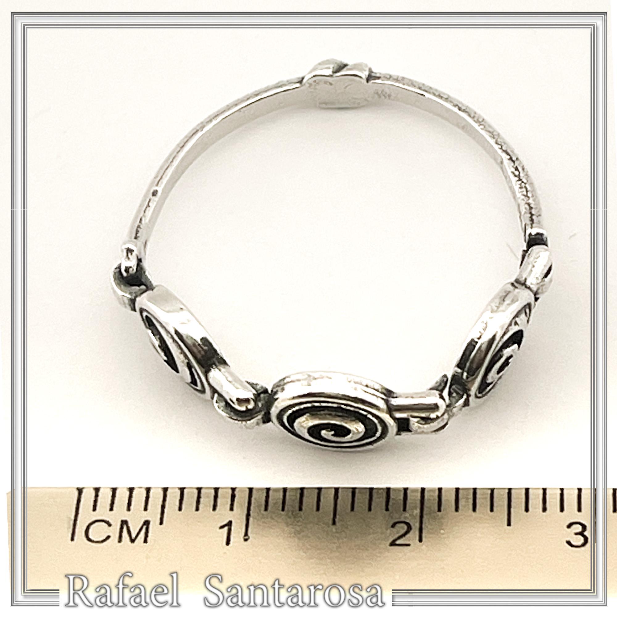 Spiral Eternity Symbol Beaded Ring: Handmade Oxidized Sterling Silver — additional product image 9 from Rafael Santarosa Fine Jewelry