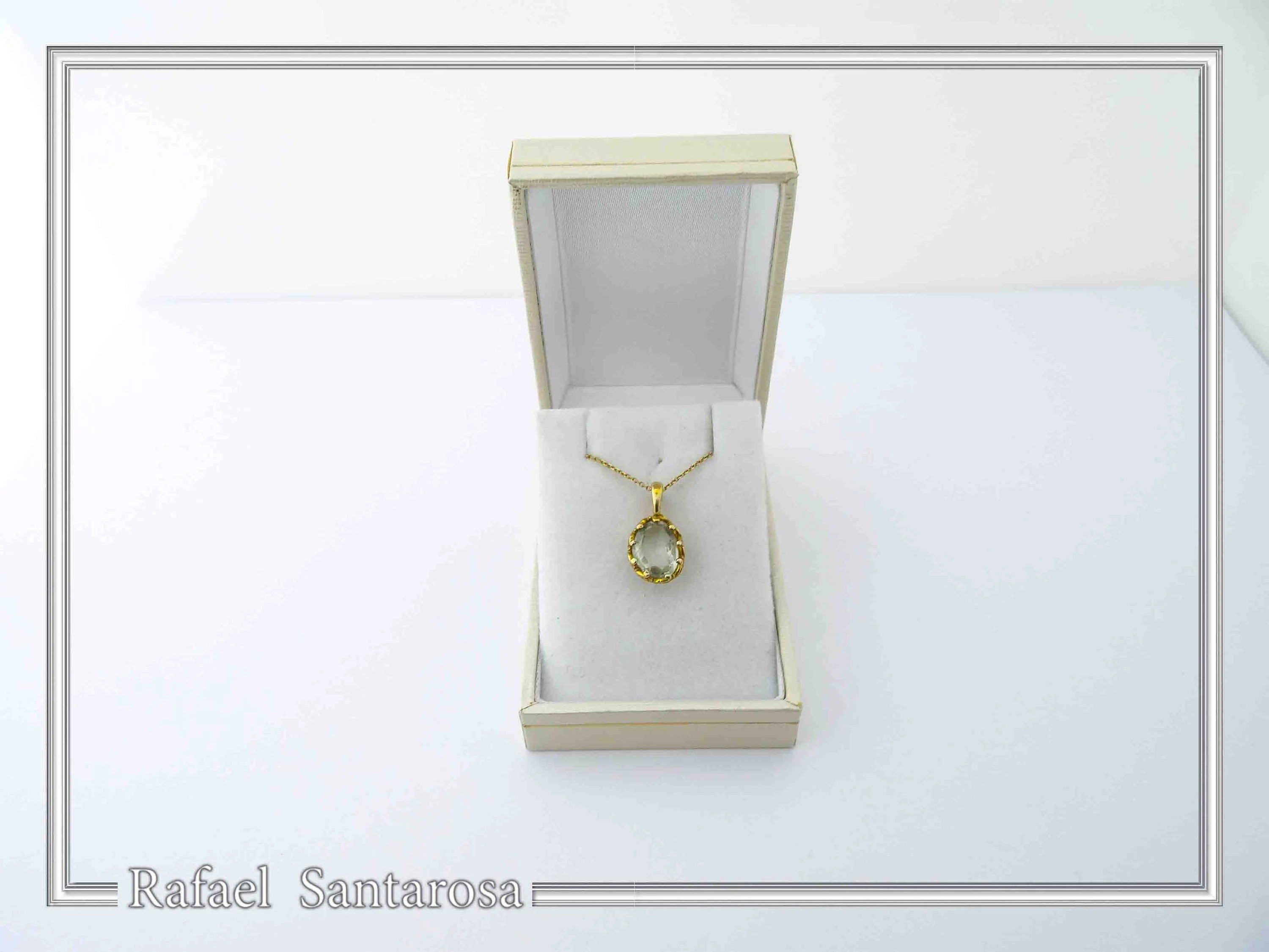 Filigree Bezel on Natural Sky Blue Topaz Pendant: Sterling Silver 18K Gold-Filled — additional product image 9 from Rafael Santarosa Fine Jewelry