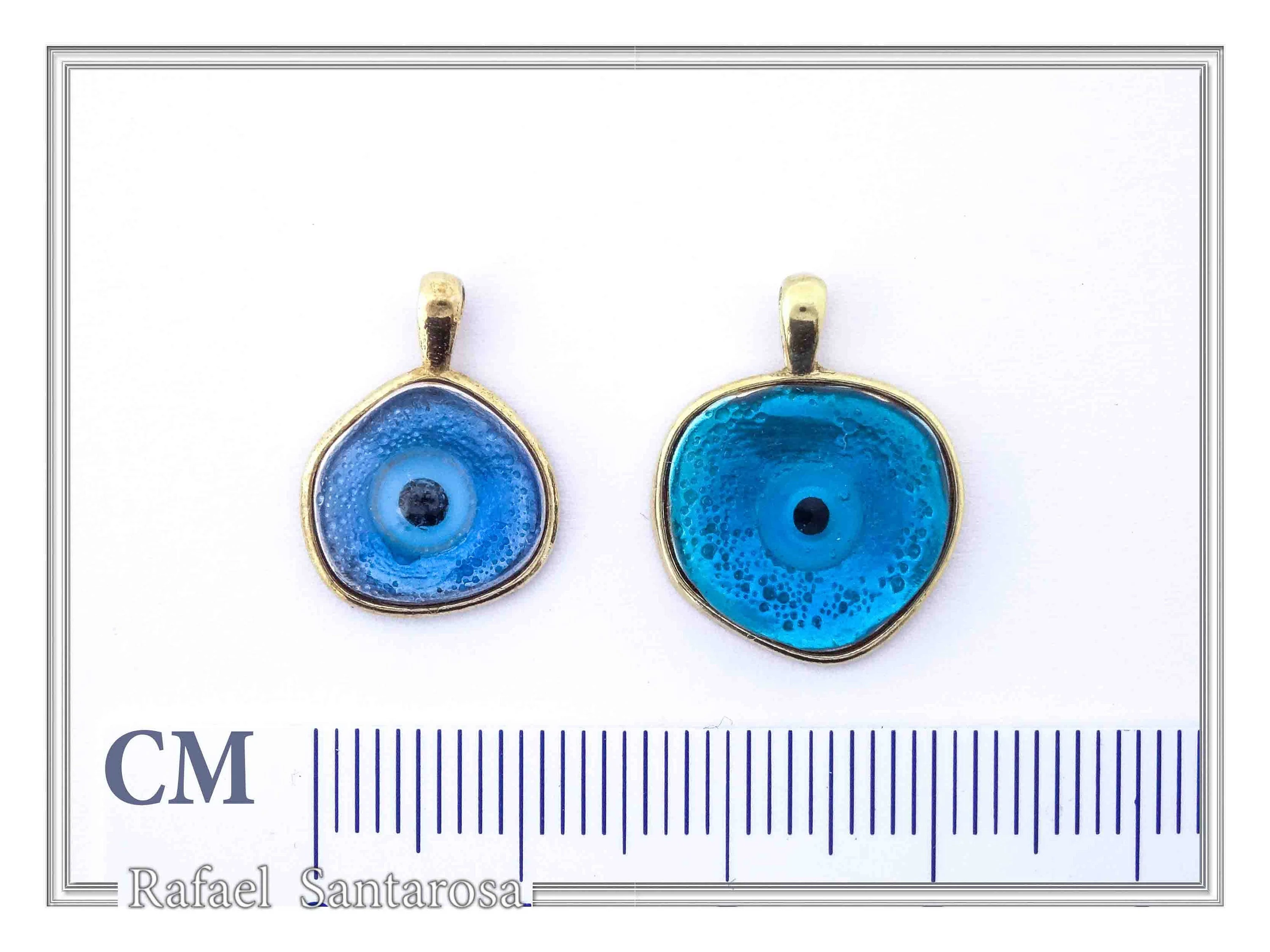 Evil Eye Talisman Against Evil Necklace: Sky Blue Enamel, 18K Gold-Filled Sterling Silver — additional product image 9 from Rafael Santarosa Fine Jewelry