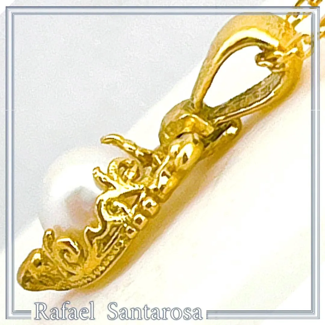 Byzantine Filigree Natural Pearl Pendant Boho Necklace for Her : 18K Gold-Filled Sterling Silver — additional product image 3 from Rafael Santarosa Fine Jewelry