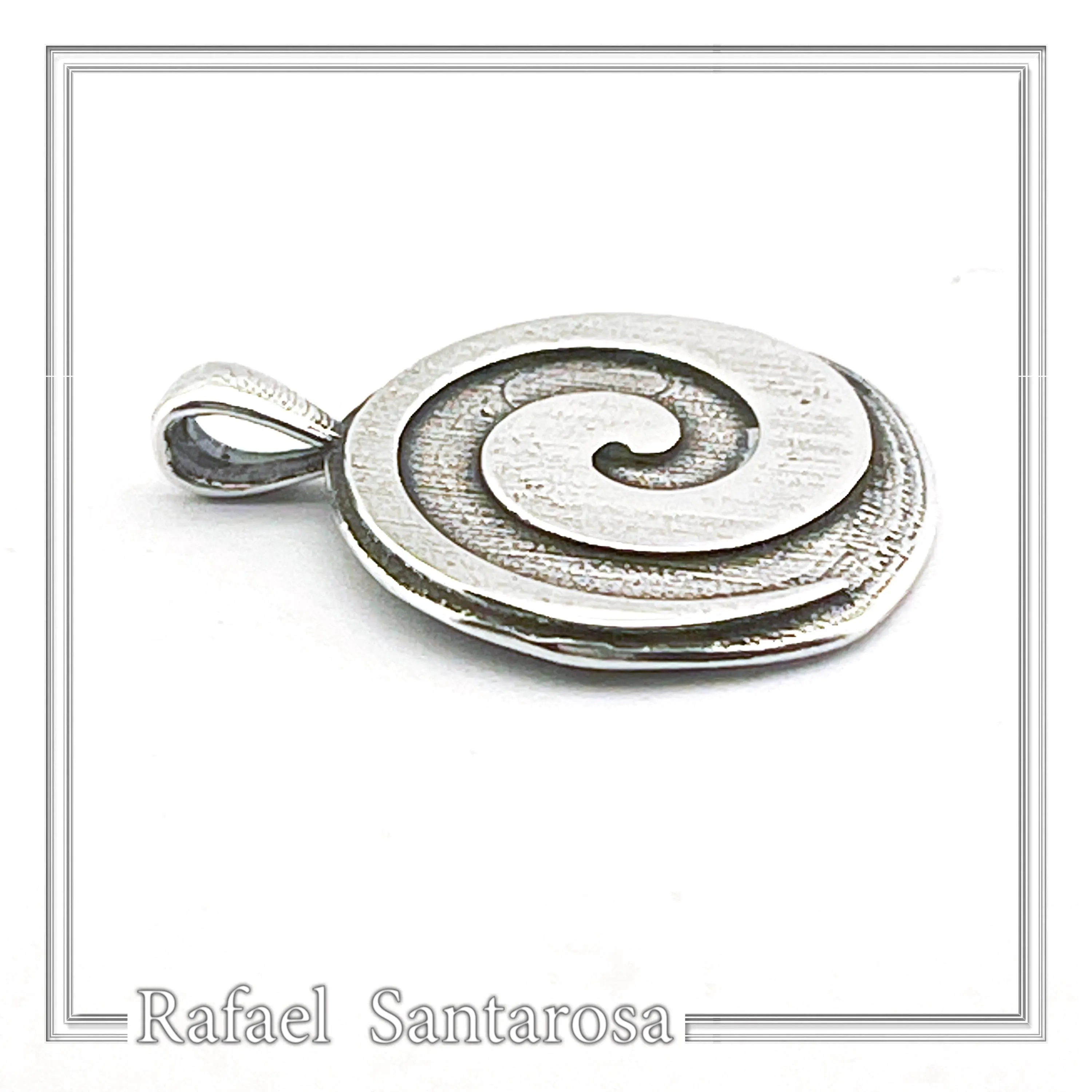 Eternity Symbol Handmade Pendant Oxidized Sterling Silver Spiral Necklace: Greek Museum — additional product image 4 from Rafael Santarosa Fine Jewelry