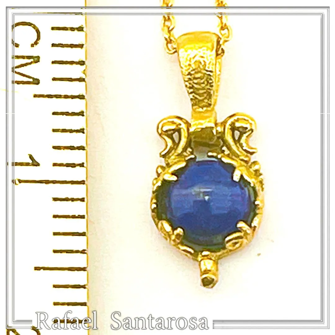 Lapis Lazuli Sterling Silver Necklace: 18K Gold-Filled Filigree, Pearl, Garnet, Peridot, Amethyst, Topaz — additional product image 7 from Rafael Santarosa Fine Jewelry