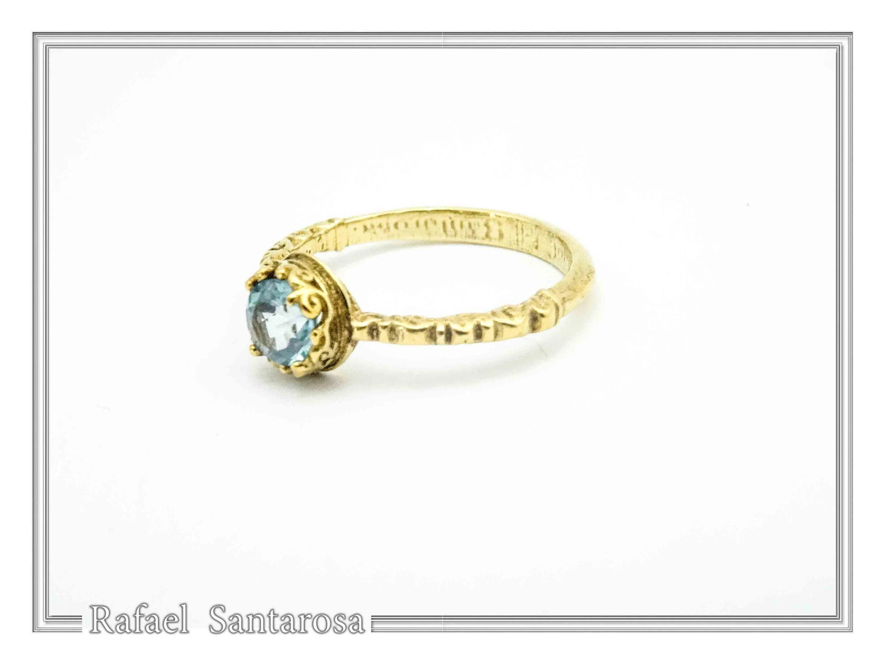 Natural Gemstone Multi Colour Ring: Sterling Silver 18K Gold-Filled Stacking Ring — additional product image 4 from Rafael Santarosa Fine Jewelry
