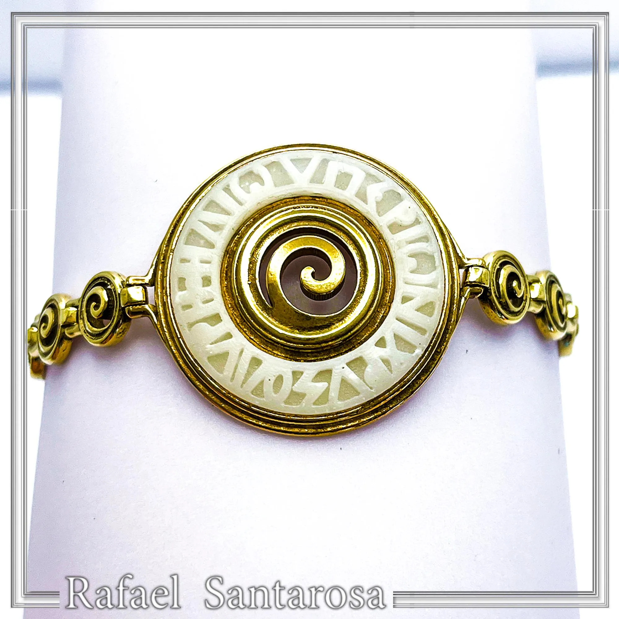 Ancient Greek Prayer to Sun Sculptured on Marble: 18K Gold Filled Silver Spiral Bracelet — additional product image 5 from Rafael Santarosa Fine Jewelry