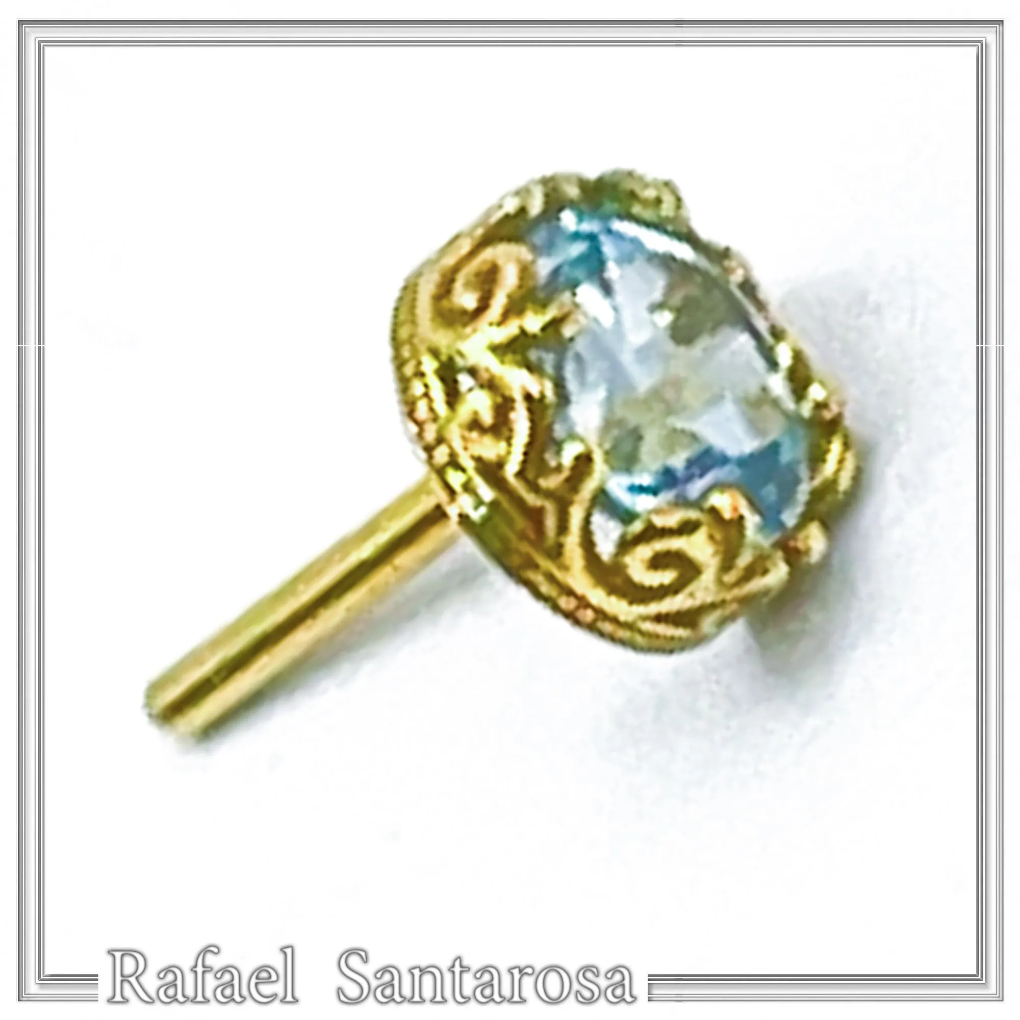 Solid gold 18k Stud Earrings with Natural Topaz, Amethyst, Garnet or Peridot — additional product image 4 from Rafael Santarosa Fine Jewelry