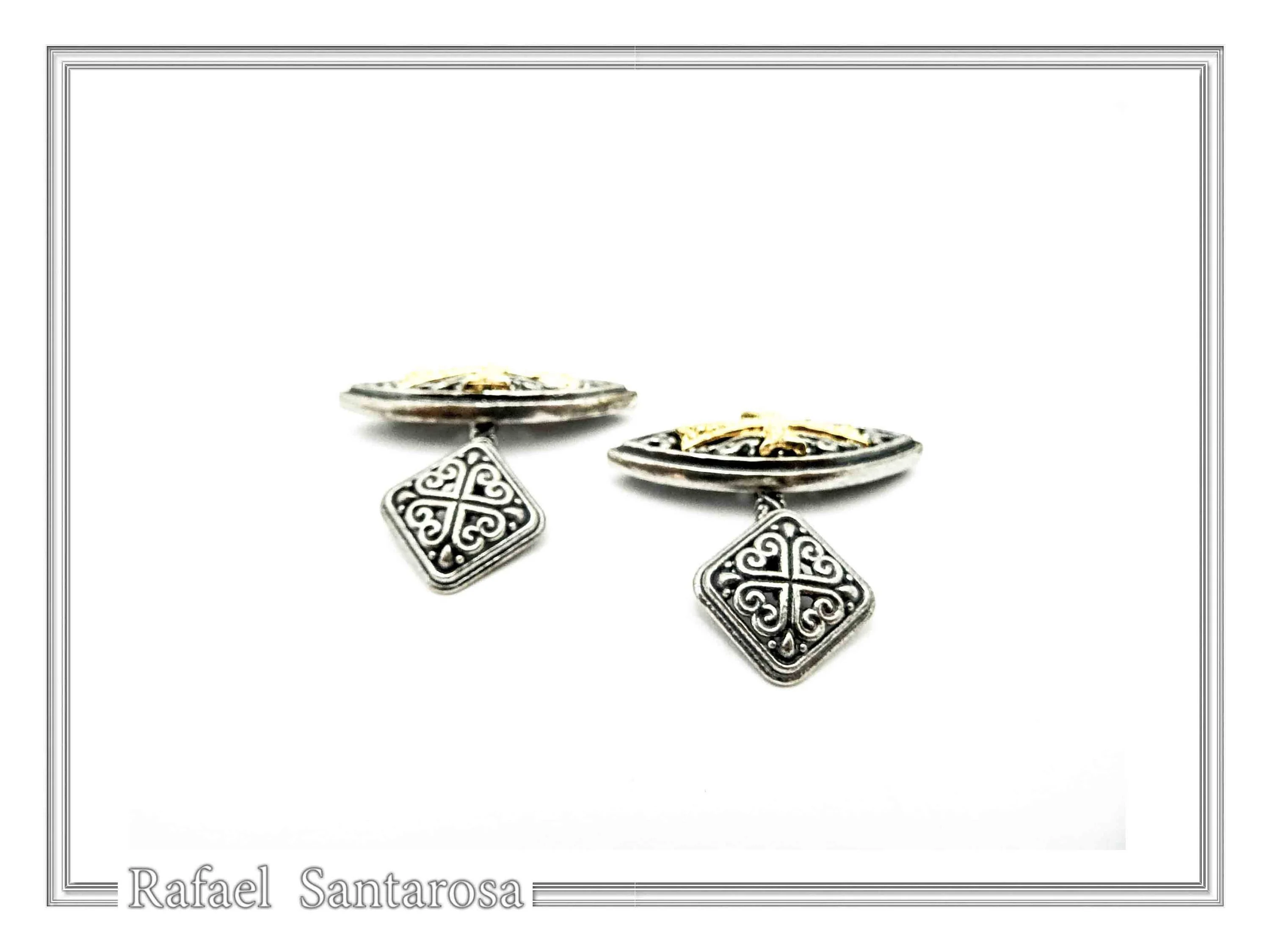 Knights Order of Malta Cross Cufflinks. Johne's order Replica: 18K Gold Filled & Oxidized Silver — additional product image 5 from Rafael Santarosa Fine Jewelry