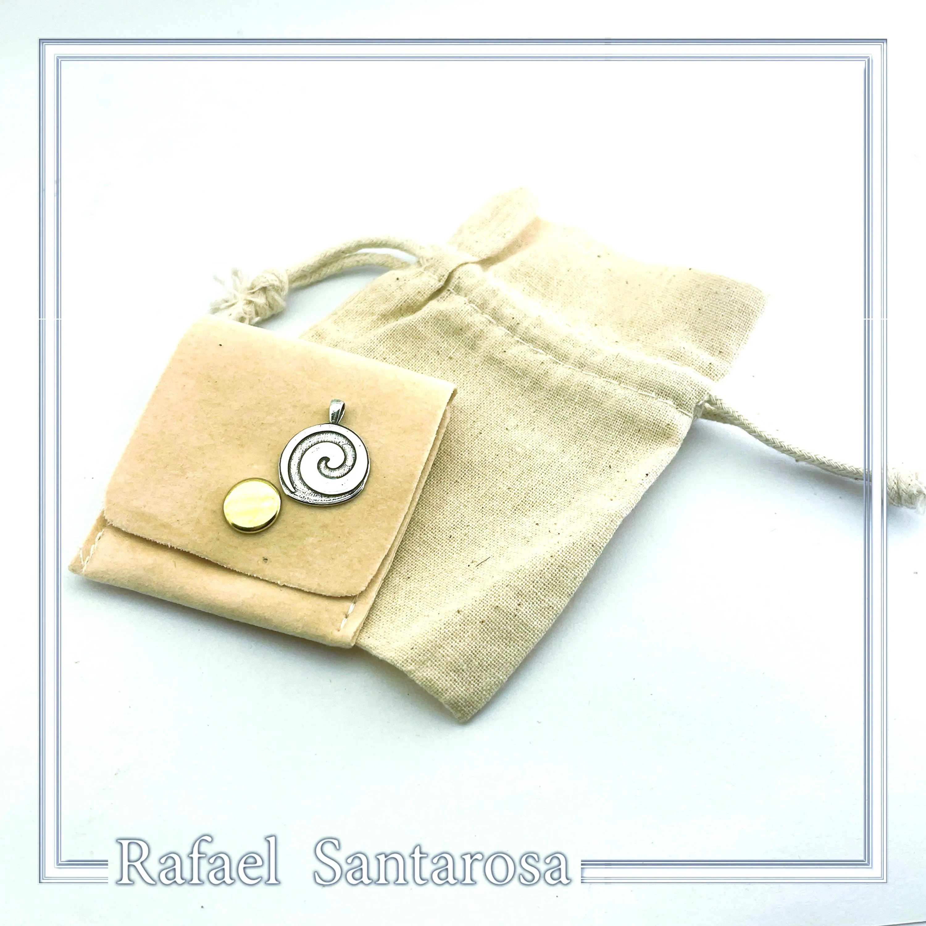 Eternity Symbol Handmade Pendant Oxidized Sterling Silver Spiral Necklace: Greek Museum — additional product image 10 from Rafael Santarosa Fine Jewelry