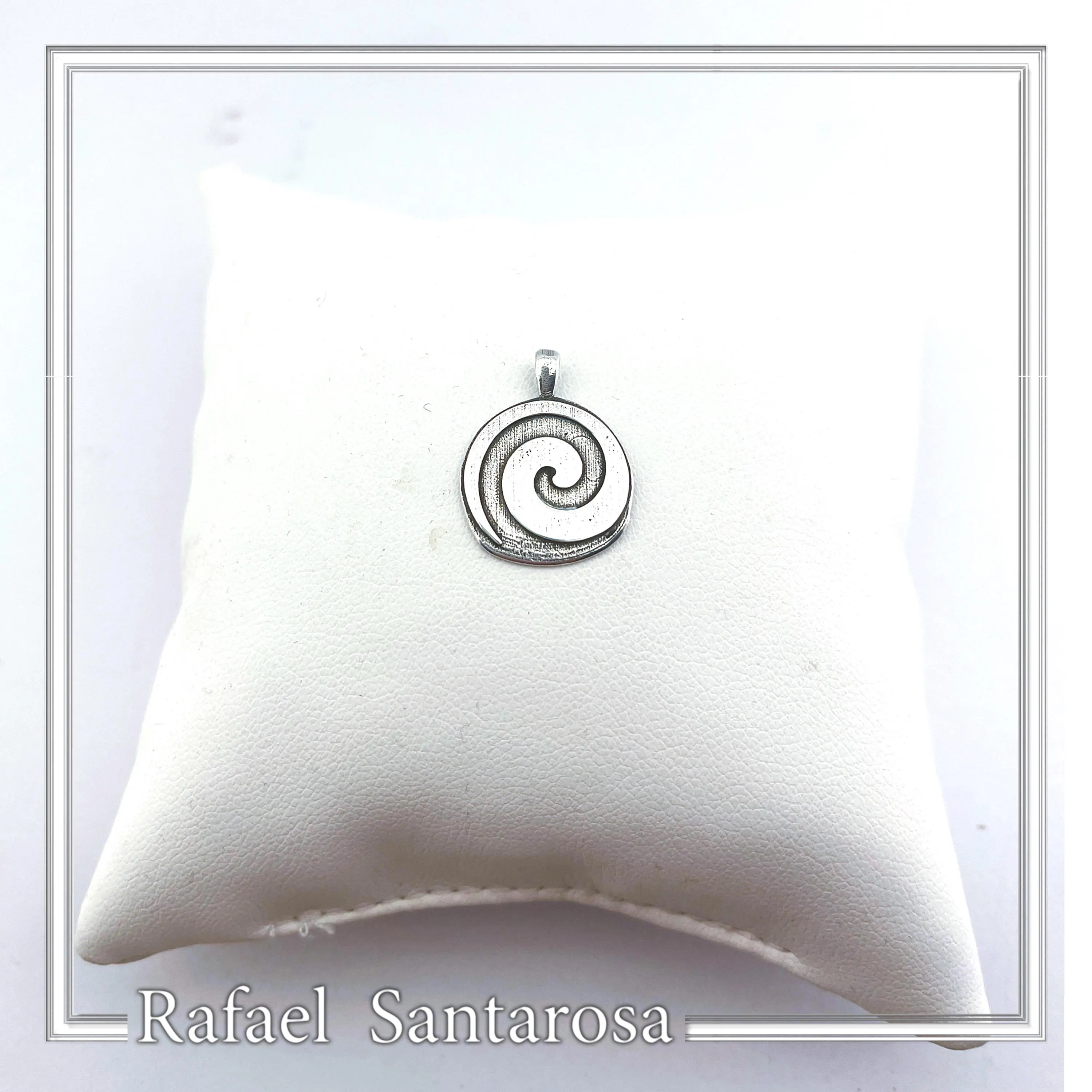 Eternity Symbol Handmade Pendant Oxidized Sterling Silver Spiral Necklace: Greek Museum — additional product image 2 from Rafael Santarosa Fine Jewelry
