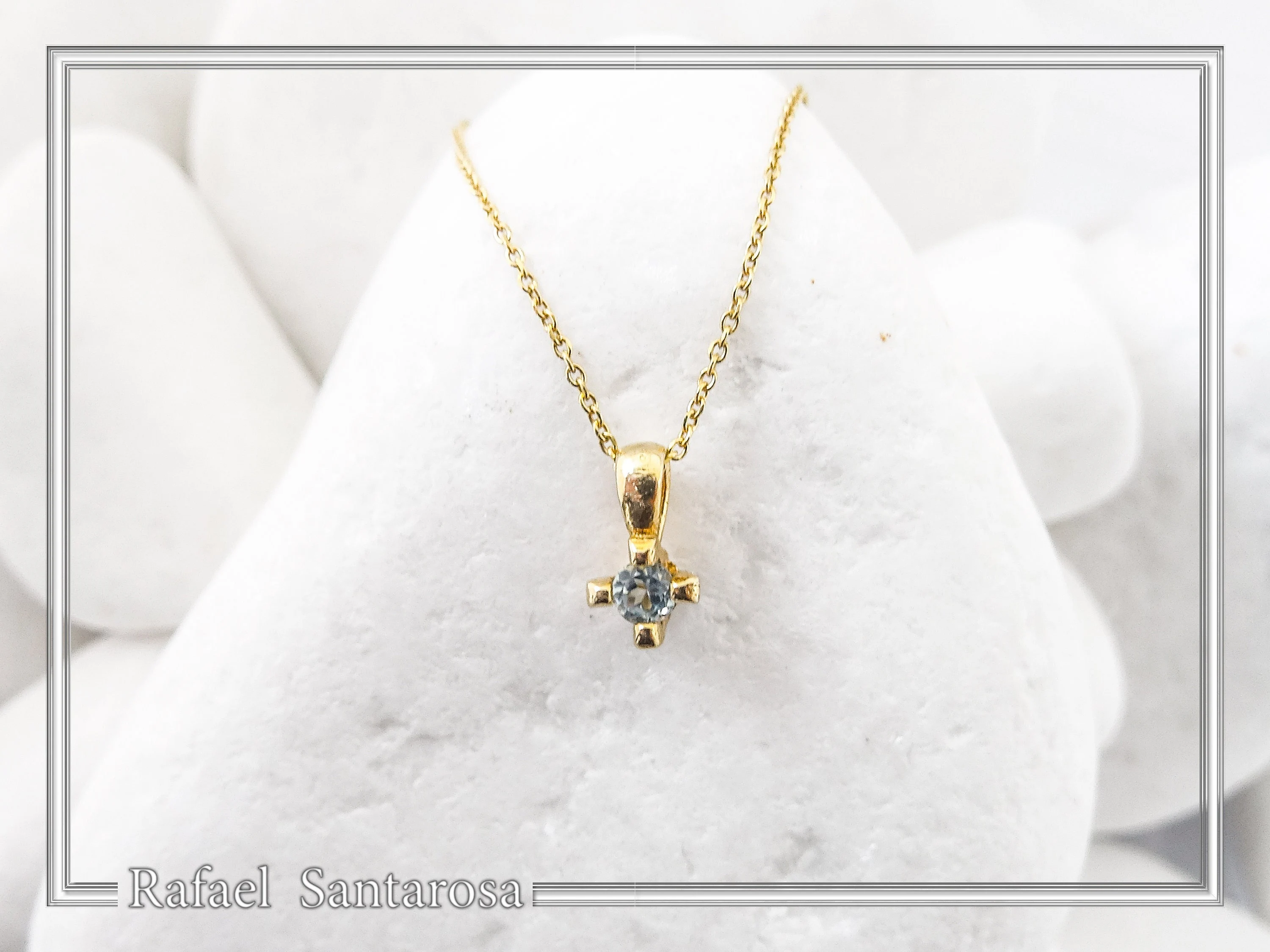 Sterling Silver Gold-Filled Natural Gemstone Pendant Necklace: Amethyst, Garnet, Topaz — additional product image 2 from Rafael Santarosa Fine Jewelry