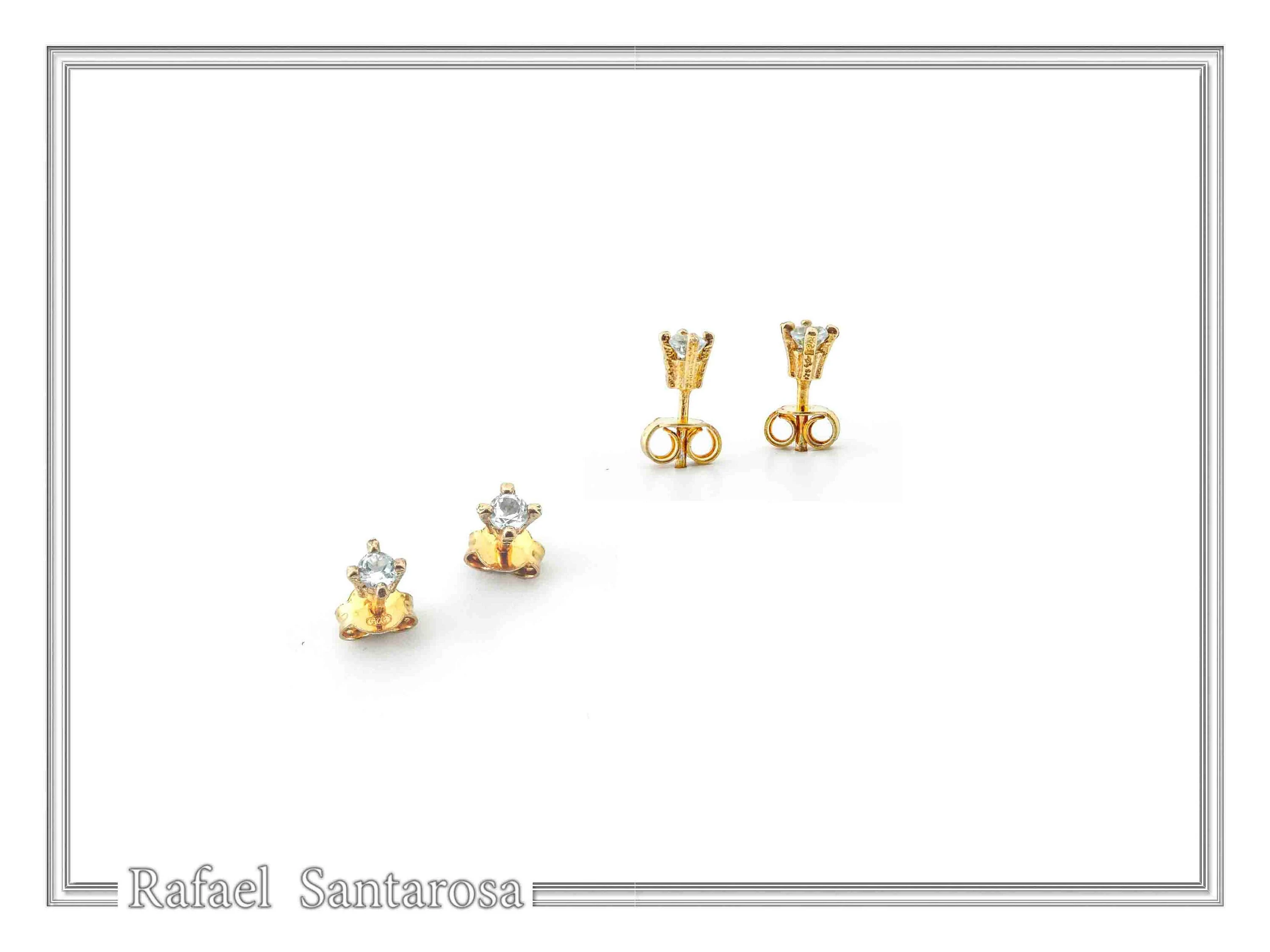 Natural Topaz, Amethyst, Garnet, Peridot Stud Earrings: Gold Filled Sterling Silver — additional product image 6 from Rafael Santarosa Fine Jewelry