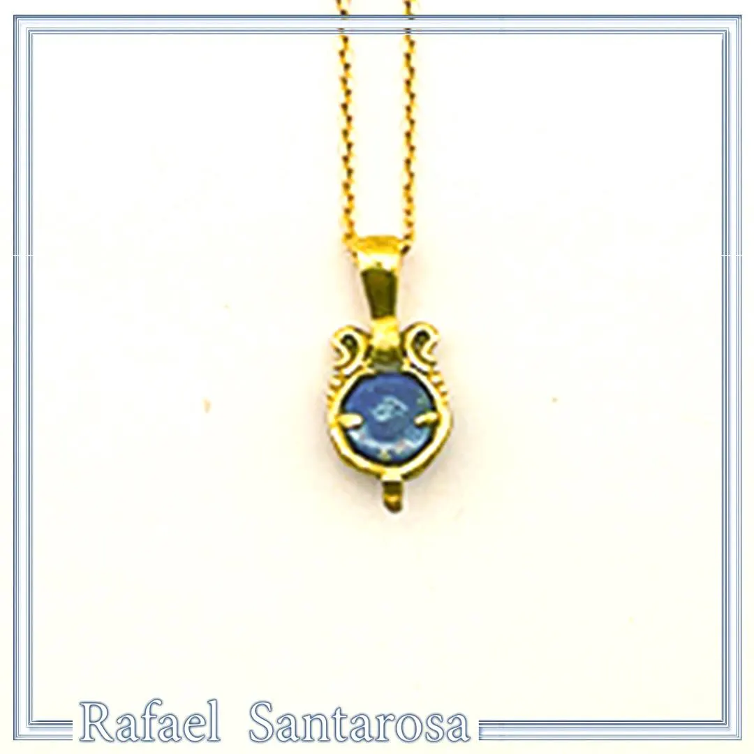 Lapis Lazuli Sterling Silver Necklace: 18K Gold-Filled Filigree, Pearl, Garnet, Peridot, Amethyst, Topaz — additional product image 6 from Rafael Santarosa Fine Jewelry