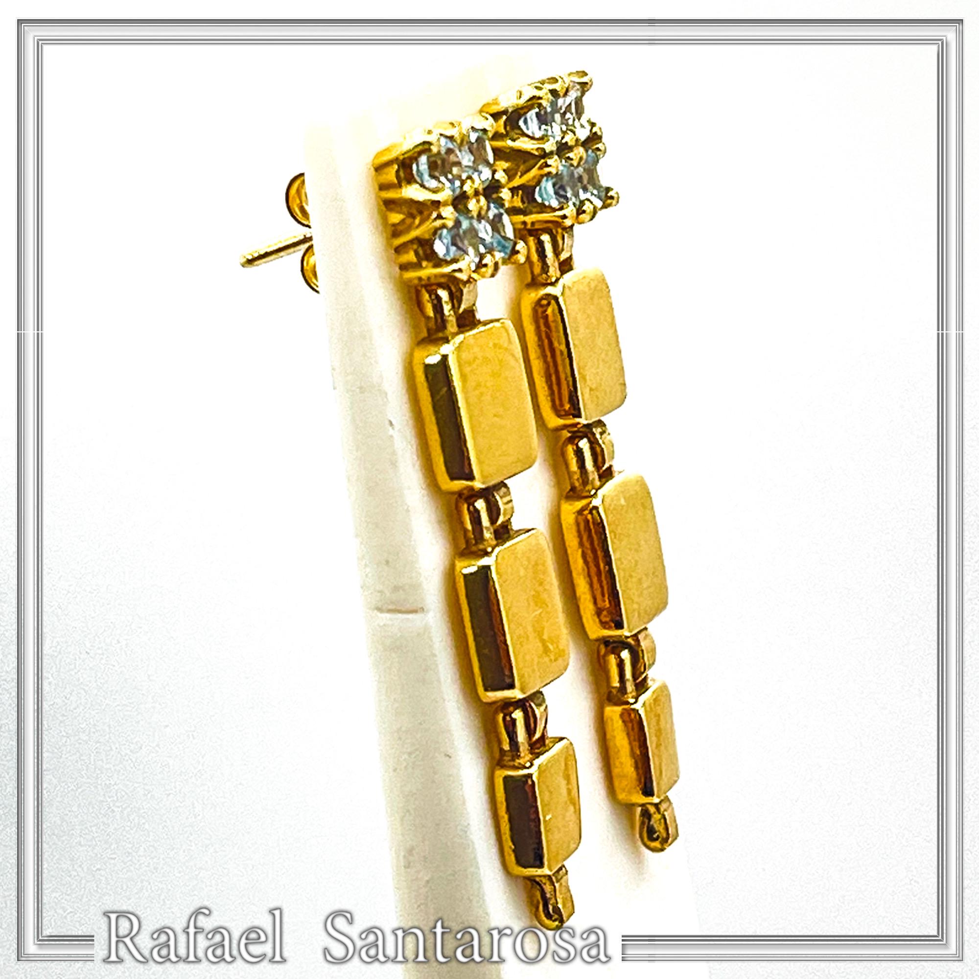 Natural Sky Blue Topaz Dangle Earrings Sterling Silver 18k Gold Filled — additional product image 5 from Rafael Santarosa Fine Jewelry